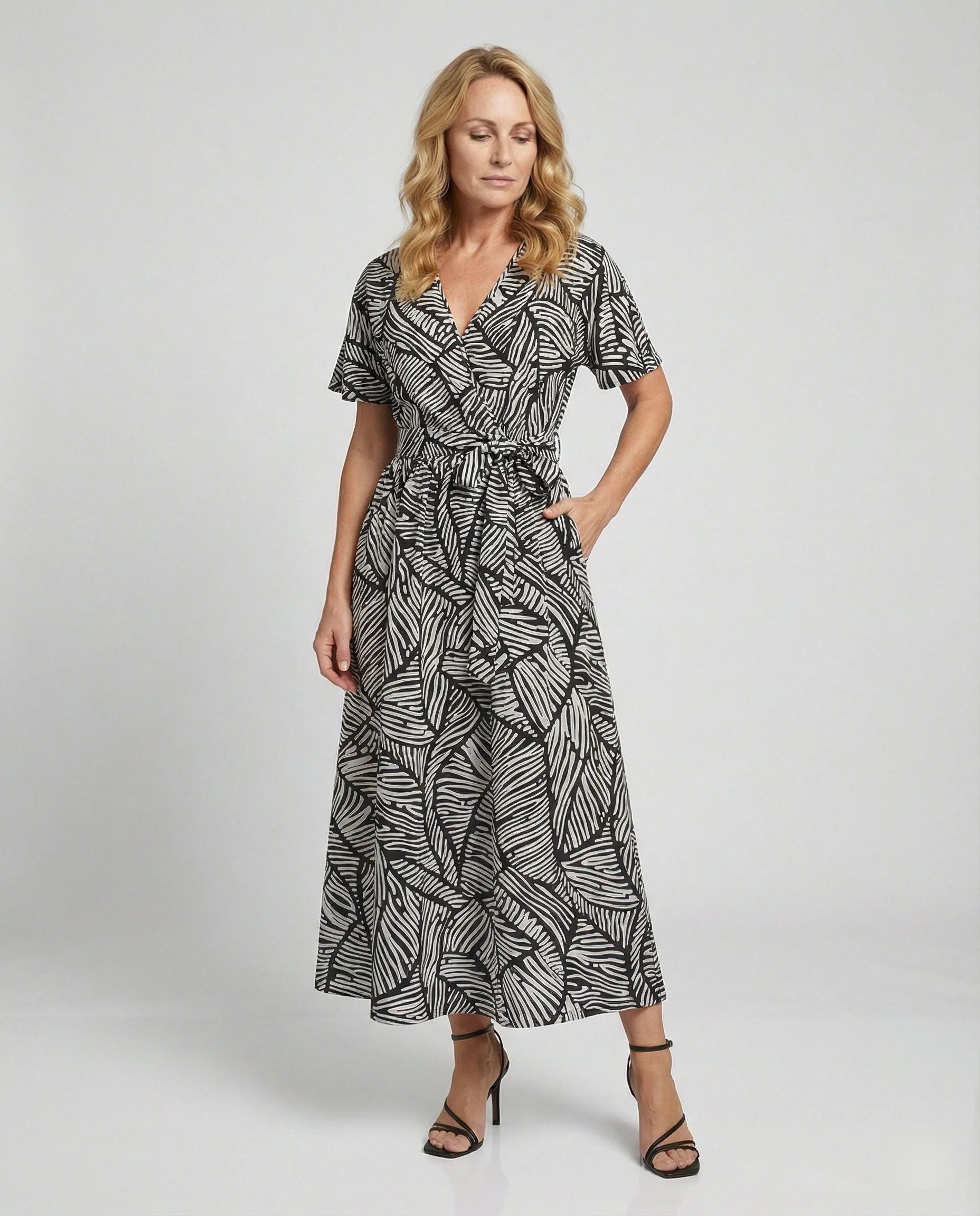 Maxikleid Damen Zebra Print - Image 2