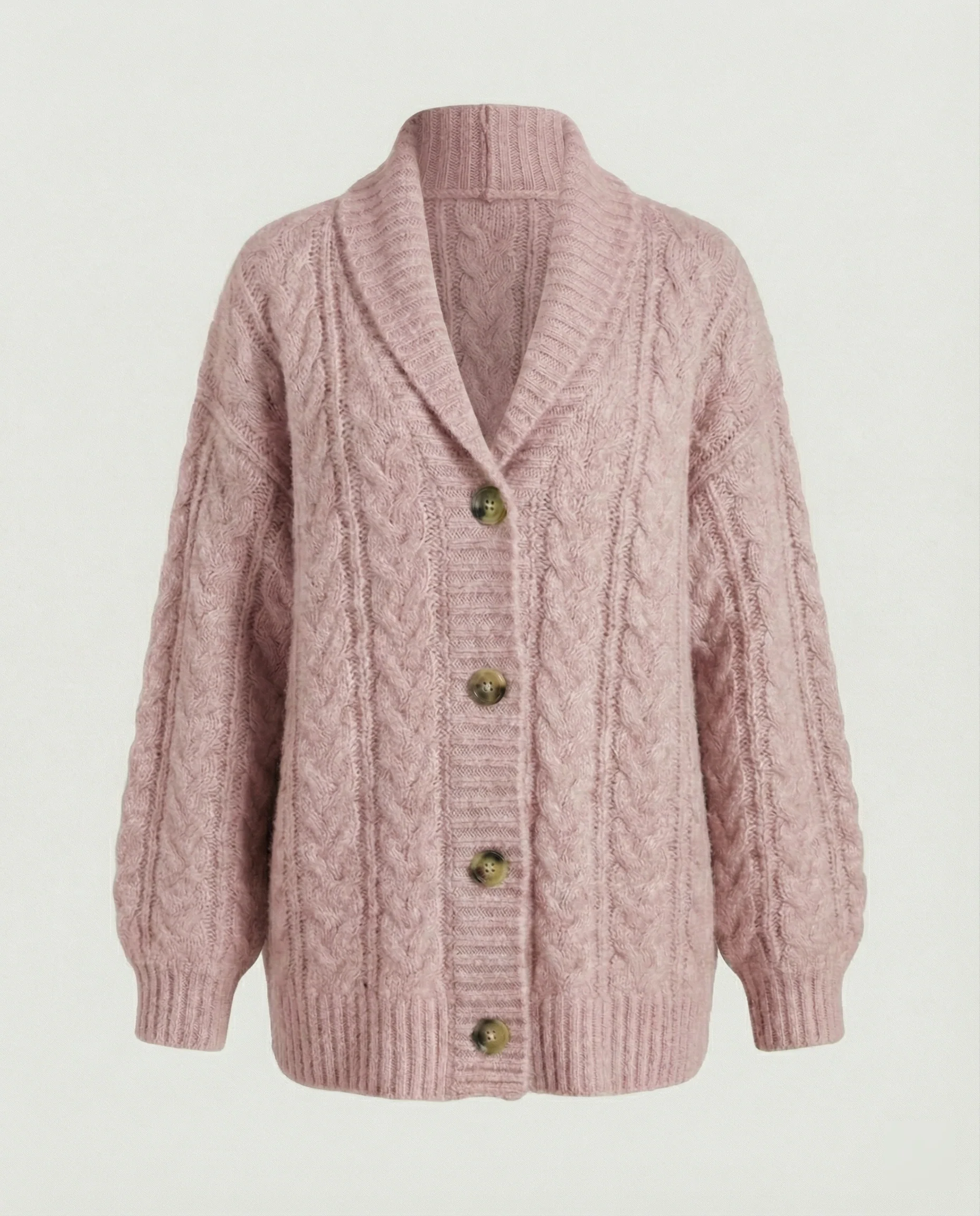 Damen gemütliche Langstrickjacke mit softem Flauschgarn, extrabreiter Silhouette und dekorativer Knopfleiste Heidi-Mode - Image 5