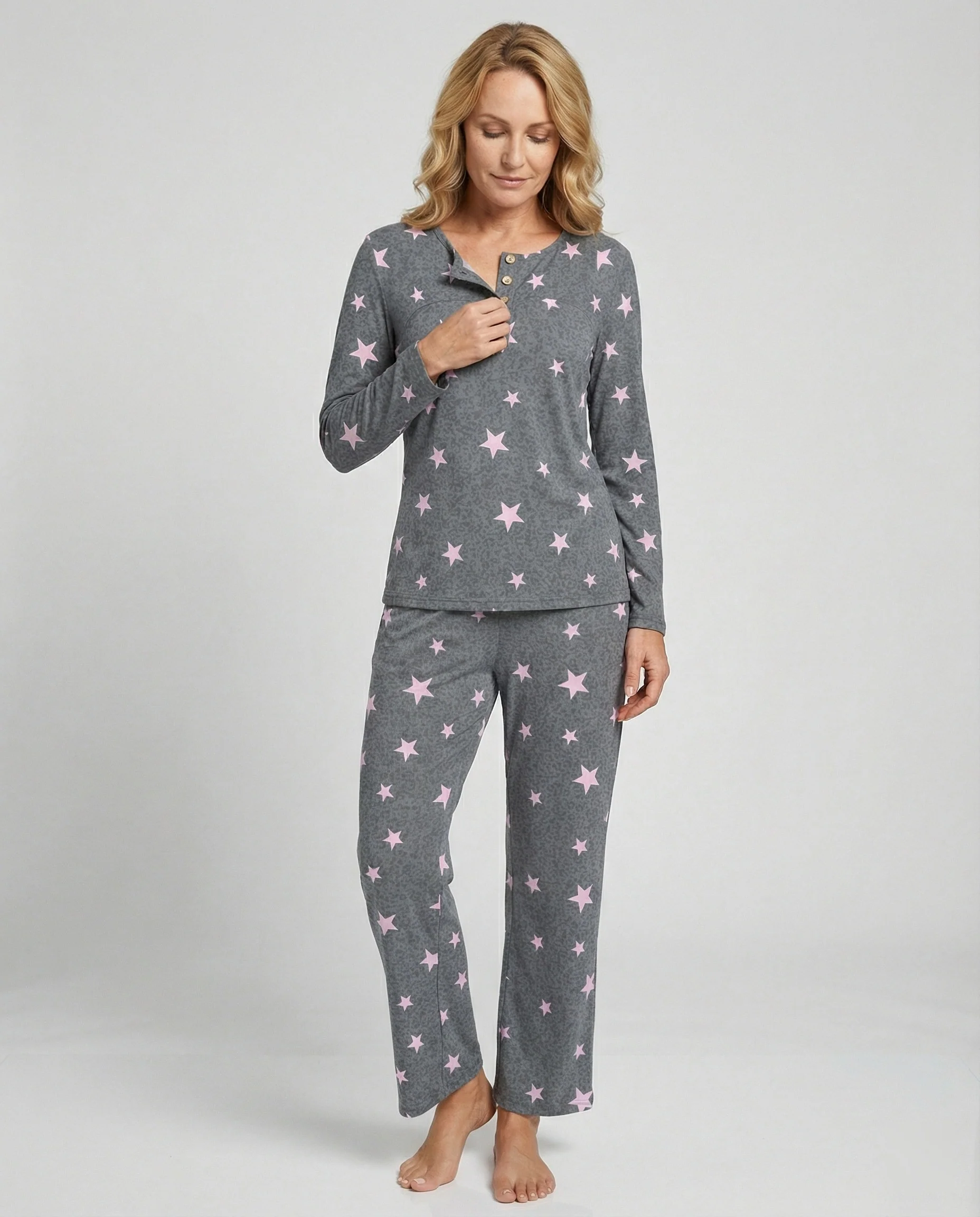 Damen Pyjama Set Damen Print - Image 10