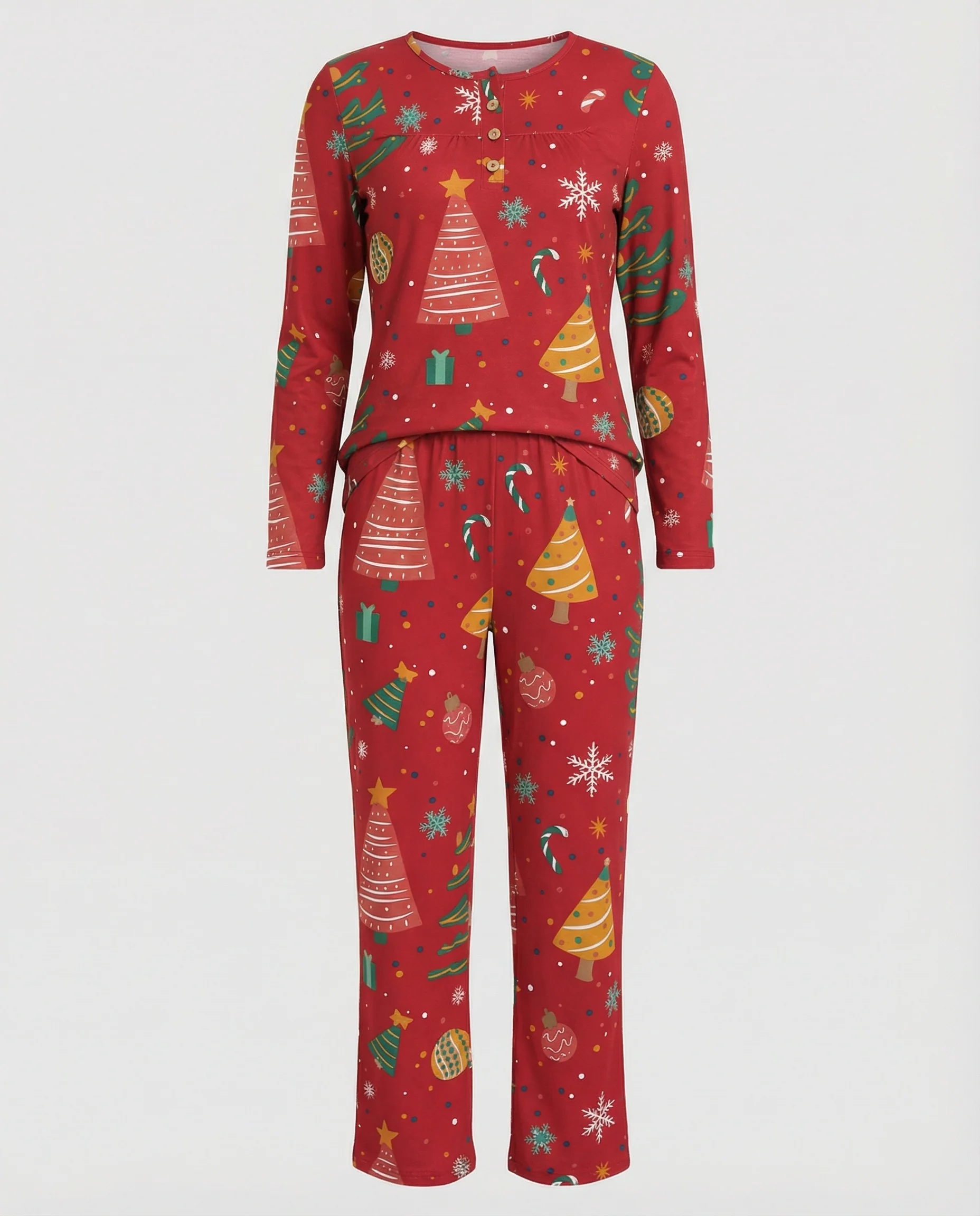 Damen Pyjama Set Damen Print - Image 14