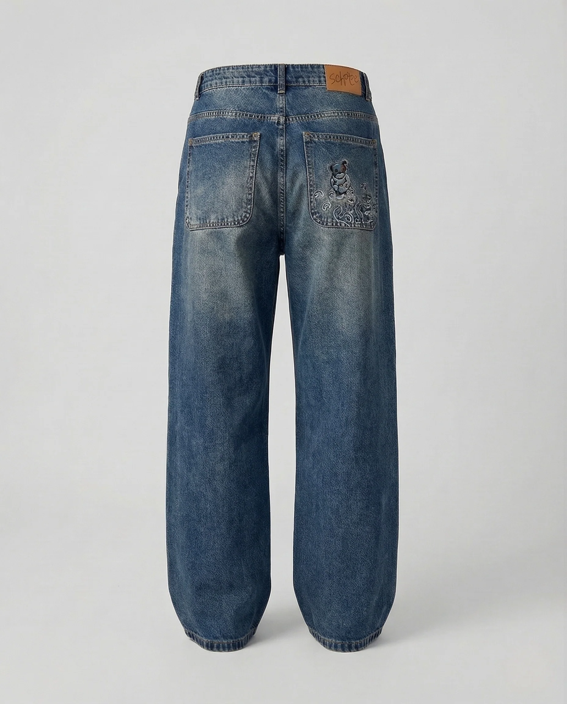 Damen High Waist Jeans Gerade mit Applikationen - Image 6