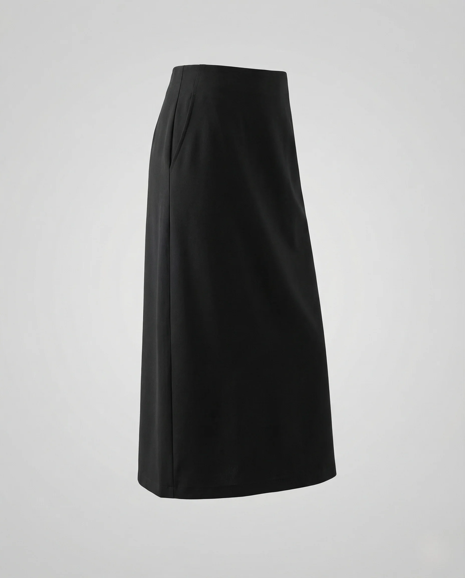 Damen Midirock Gerade Vorderer Schlitz Elastischer Bund - Image 5