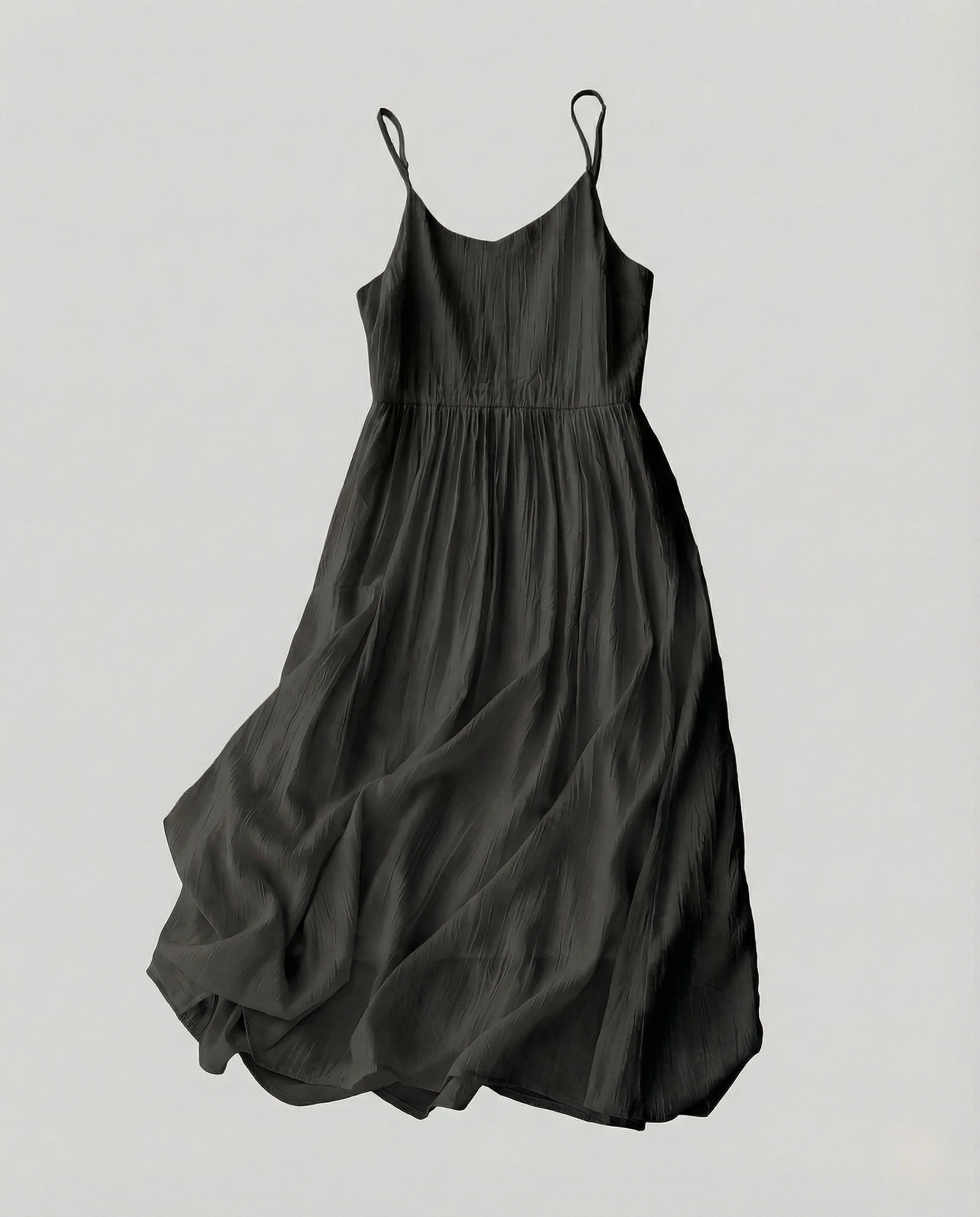 Damen Gecrinkeltes Viskose Trägerkleid - Image 5