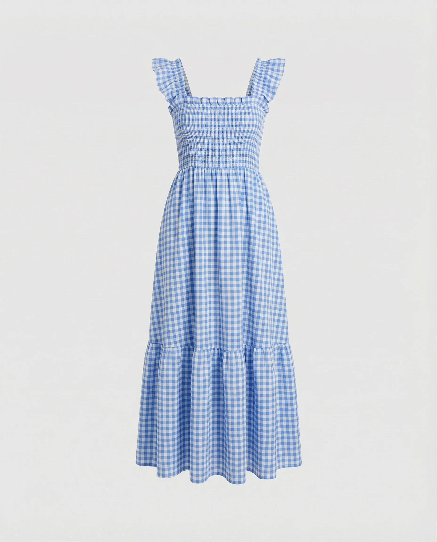 Damen Maxikleid gerafft mit Volants - Image 6