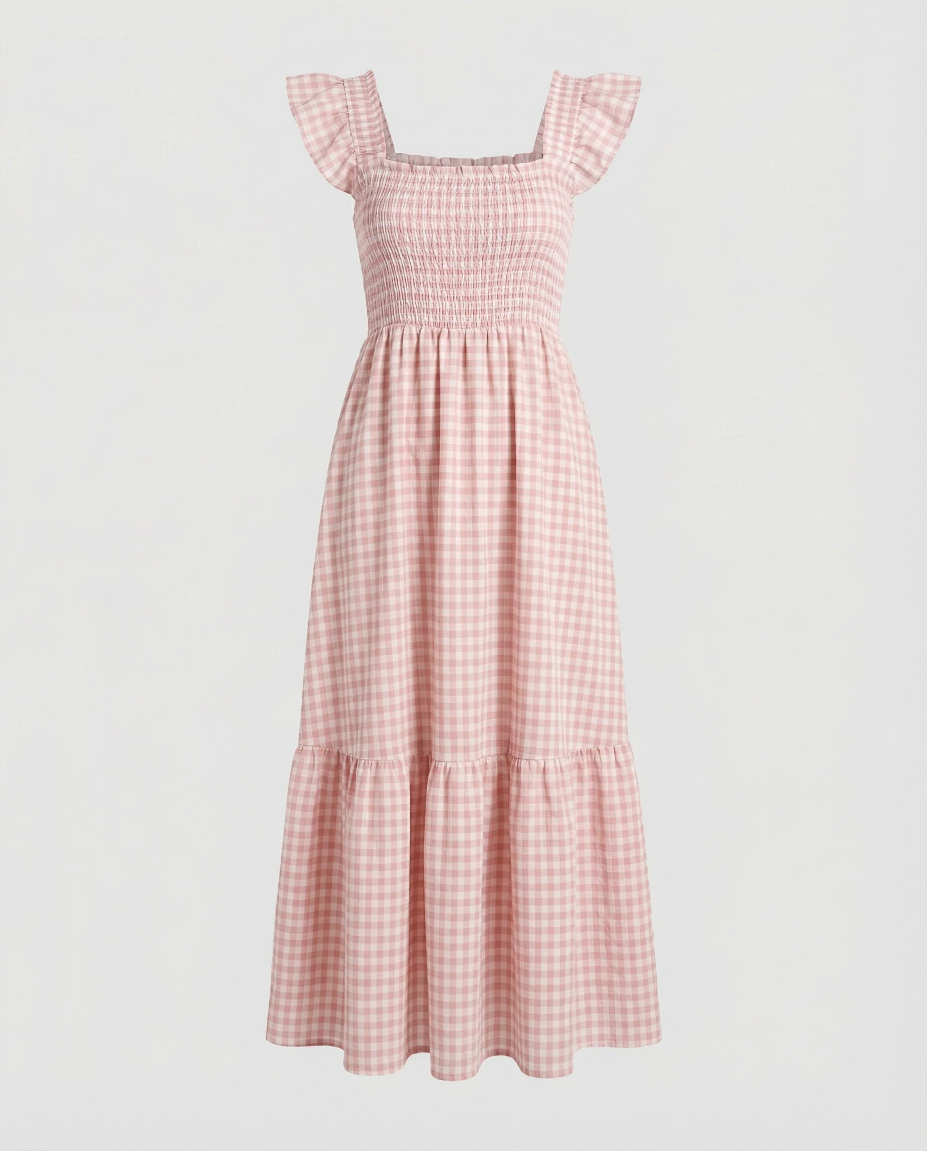 Damen Maxikleid gerafft mit Volants - Image 8