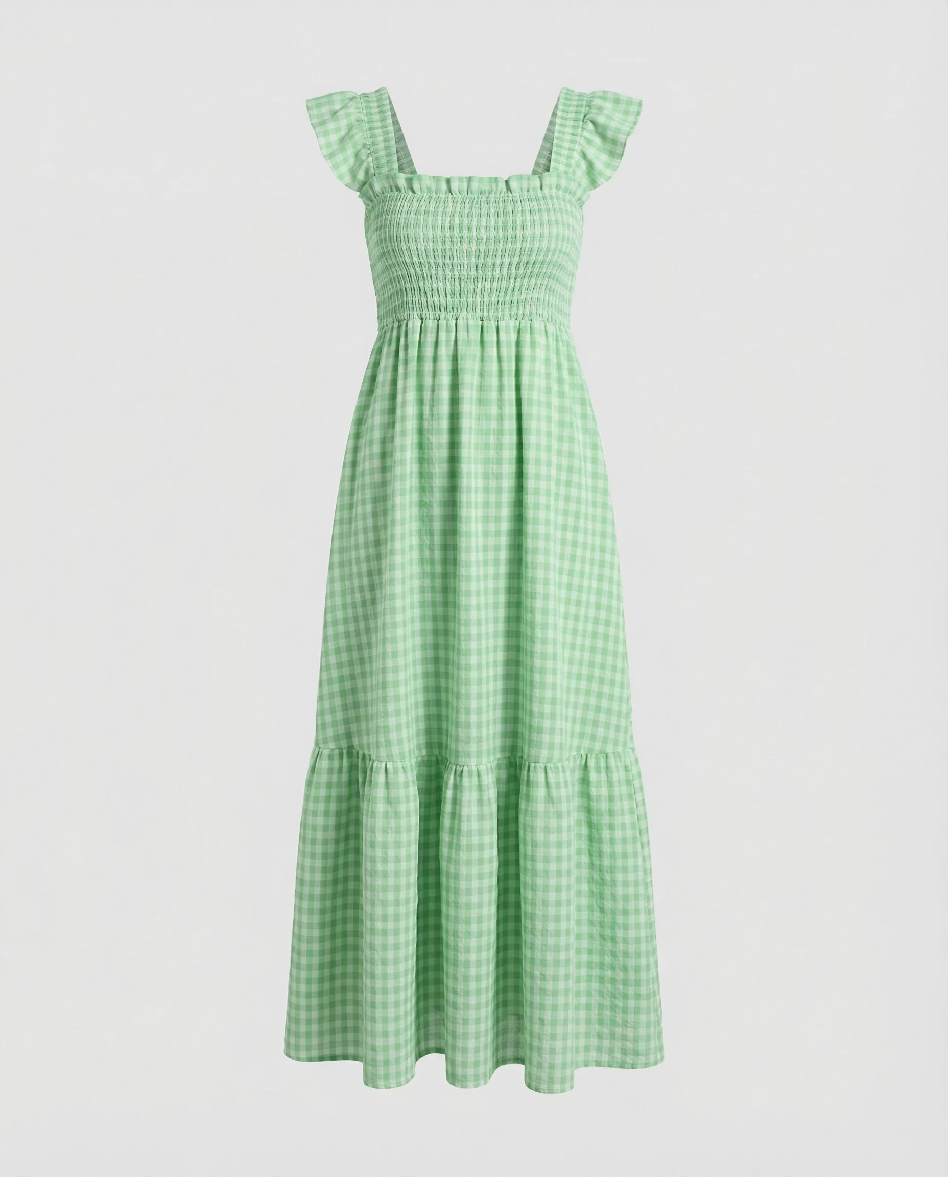 Damen Maxikleid gerafft mit Volants - Image 9