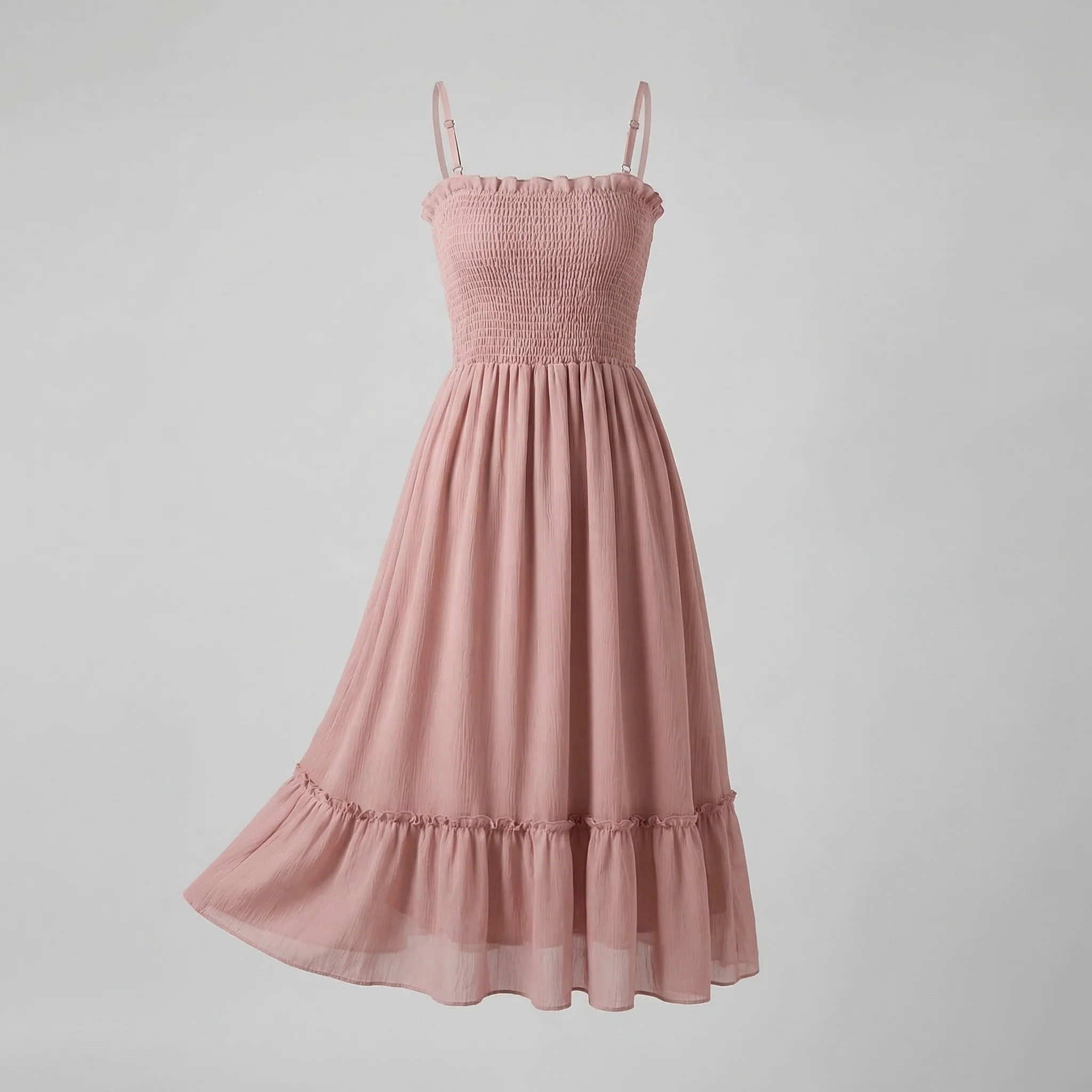 Damen Maxikleid Gerafft Smokoberteil Bolero - Image 7