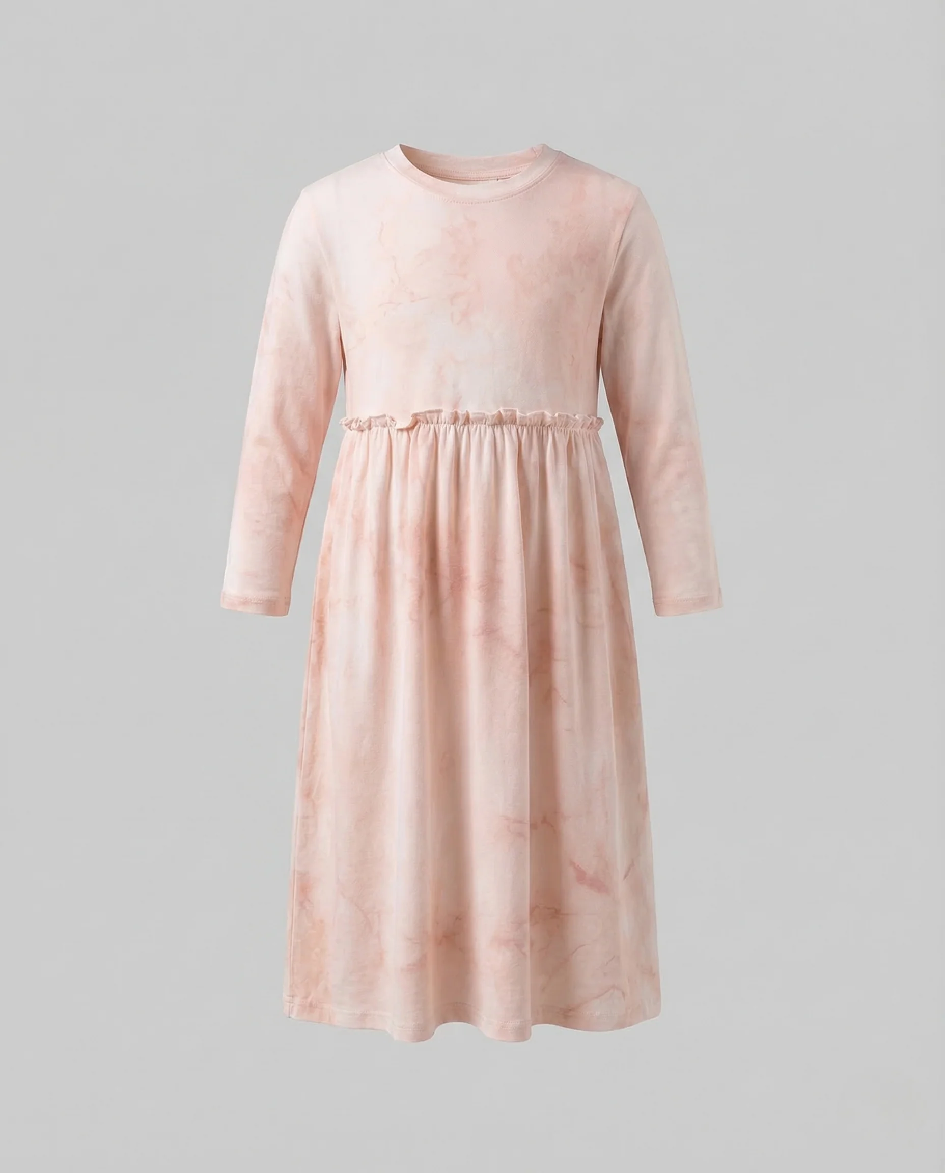 Damen Jersey Midikleid Langarm Raffung - Image 5