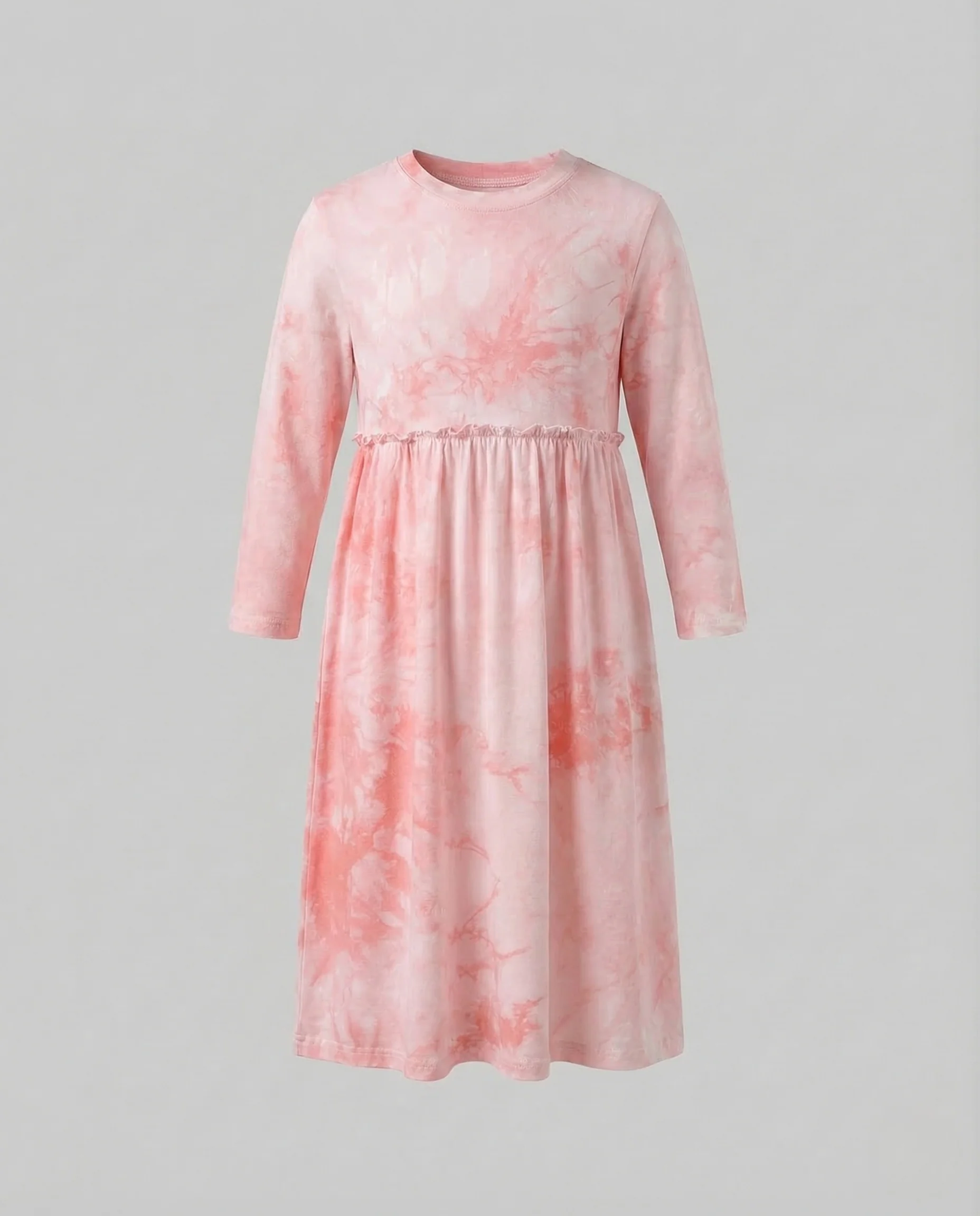 Damen Jersey Midikleid Langarm Raffung - Image 6