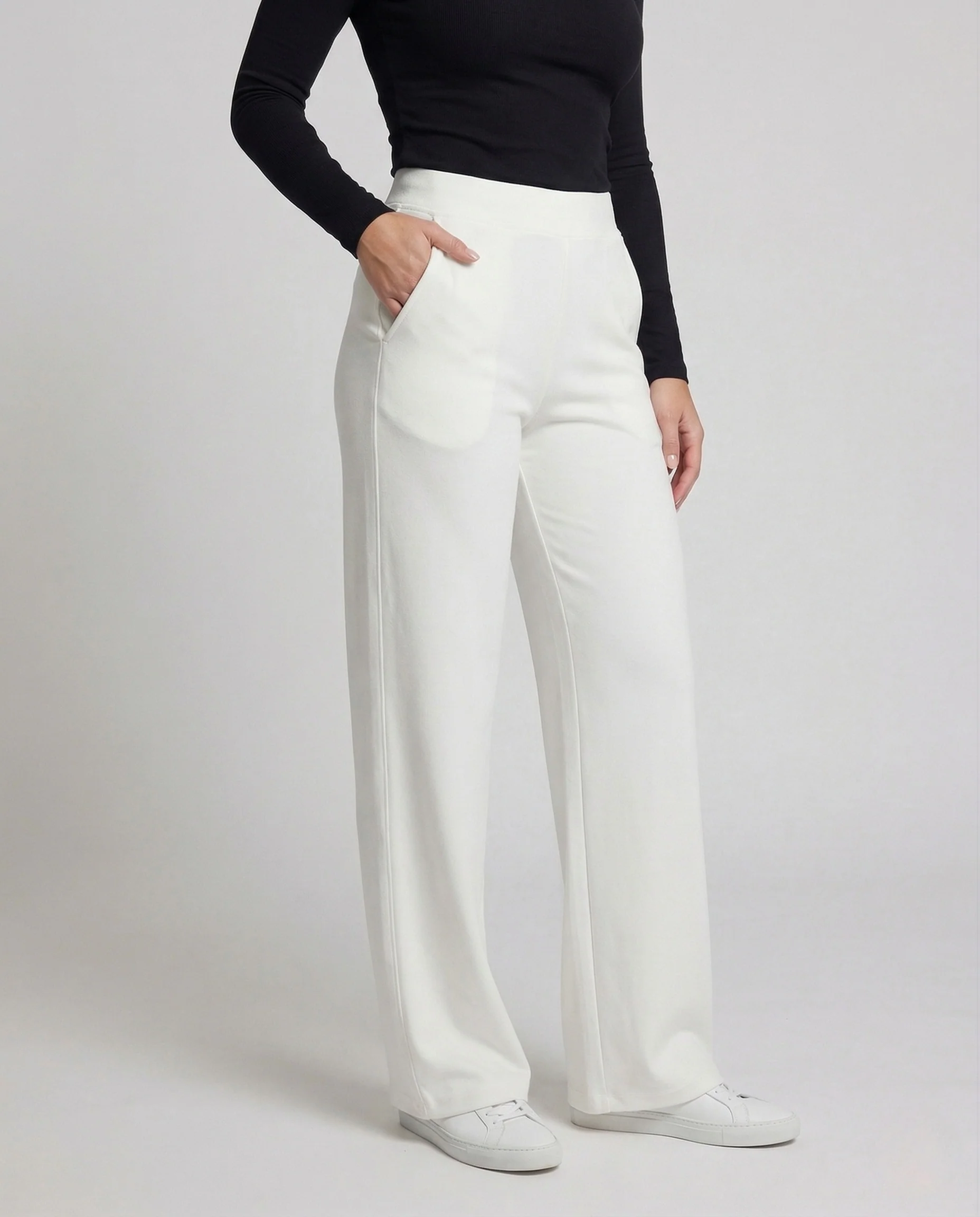 Damen Cordhose Gerippt High Waist Weites Bein - Image 2