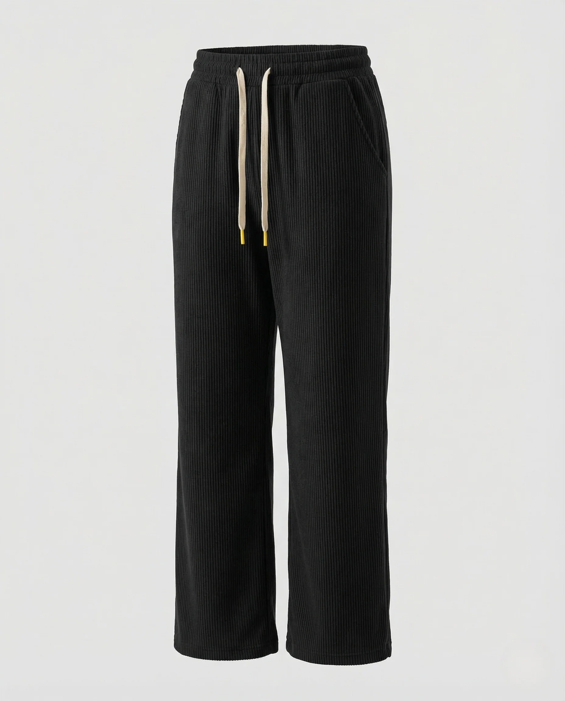 Damen Freizeithose Gerippt Elastischer Bund Tunnelzug Taschen - Image 5