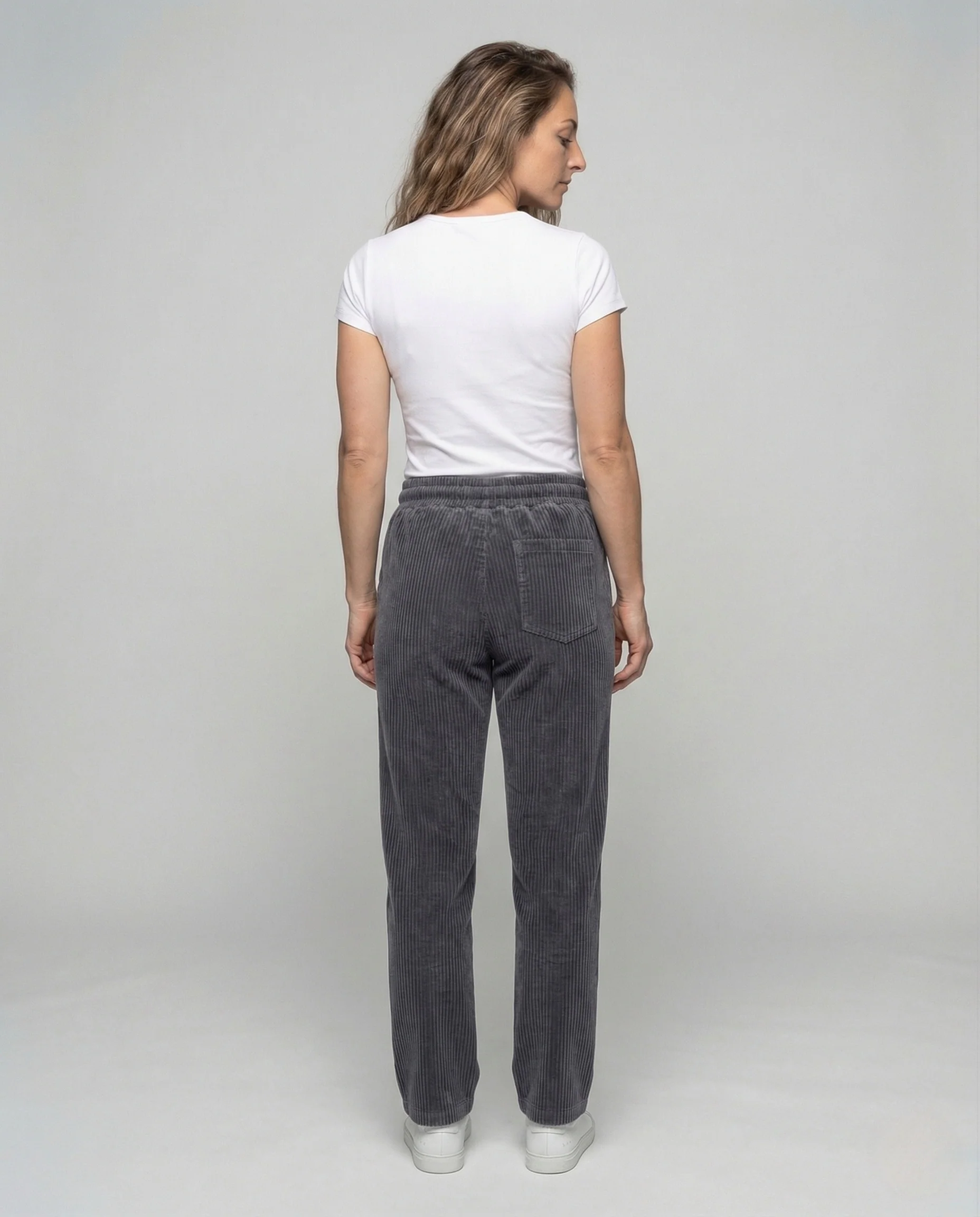 Damen Gerippte Loungehose mit Tunnelzug - Image 3