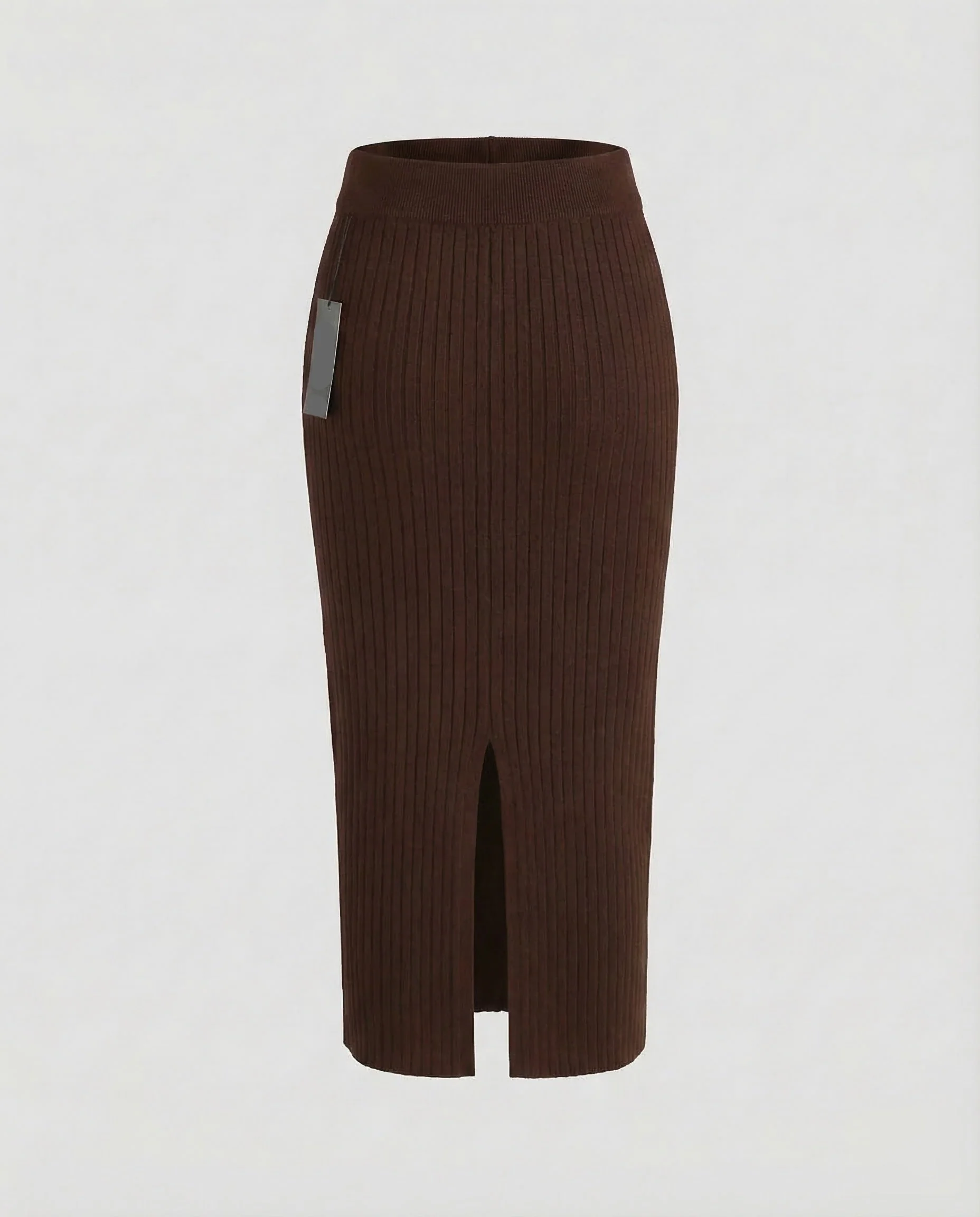Damen Feinstrick Midirock mit Schlitz - Image 9