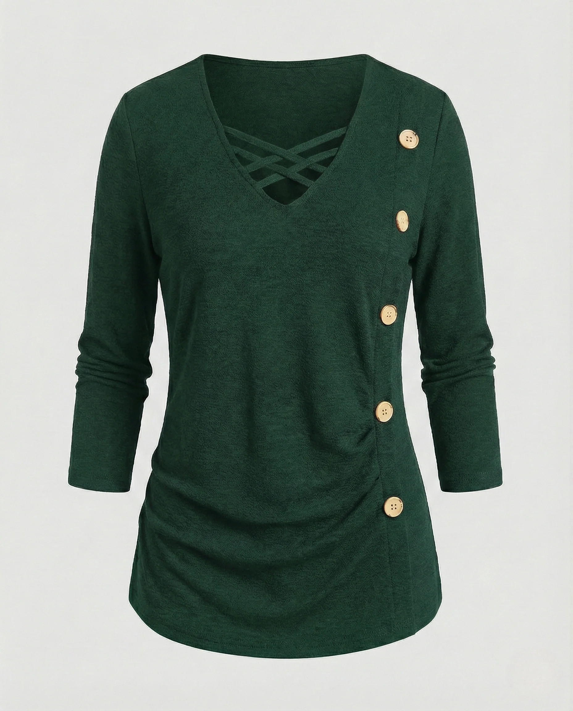 Geripptes Feinstrickshirt Damen Mit Kreuzband - Image 6