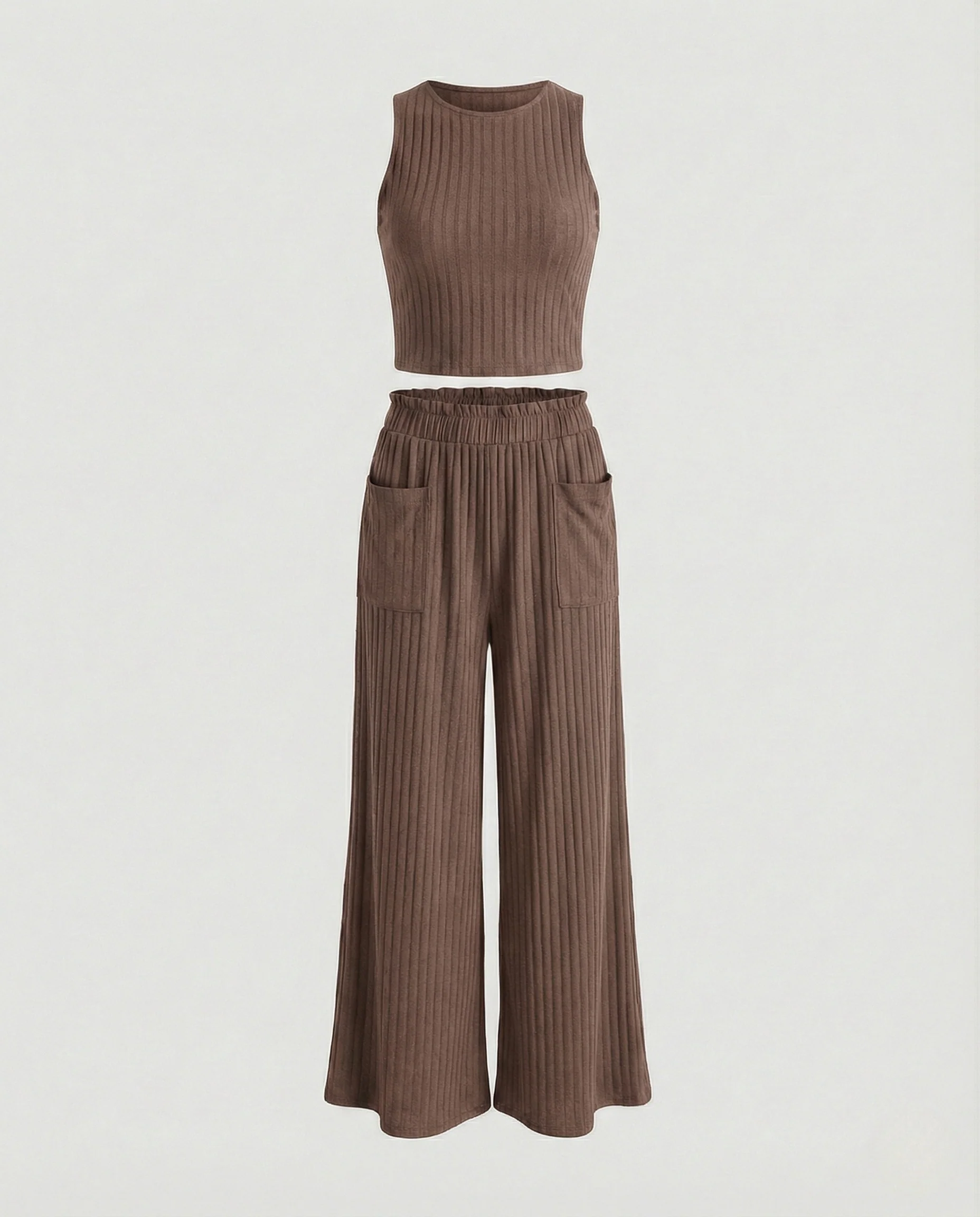 Damen Zweiteiler Set Strick mit Hose - Image 5