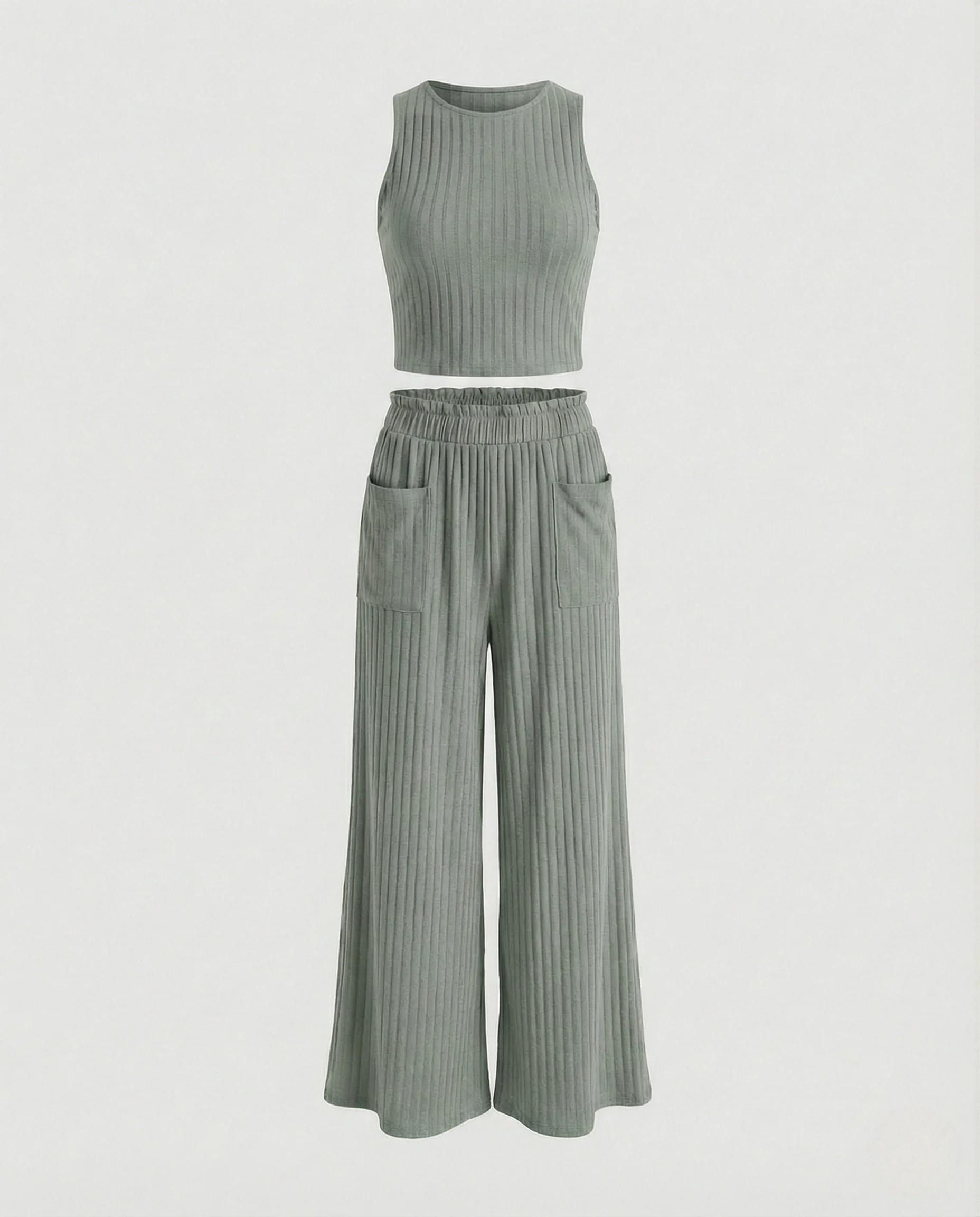 Damen Zweiteiler Set Strick mit Hose - Image 6