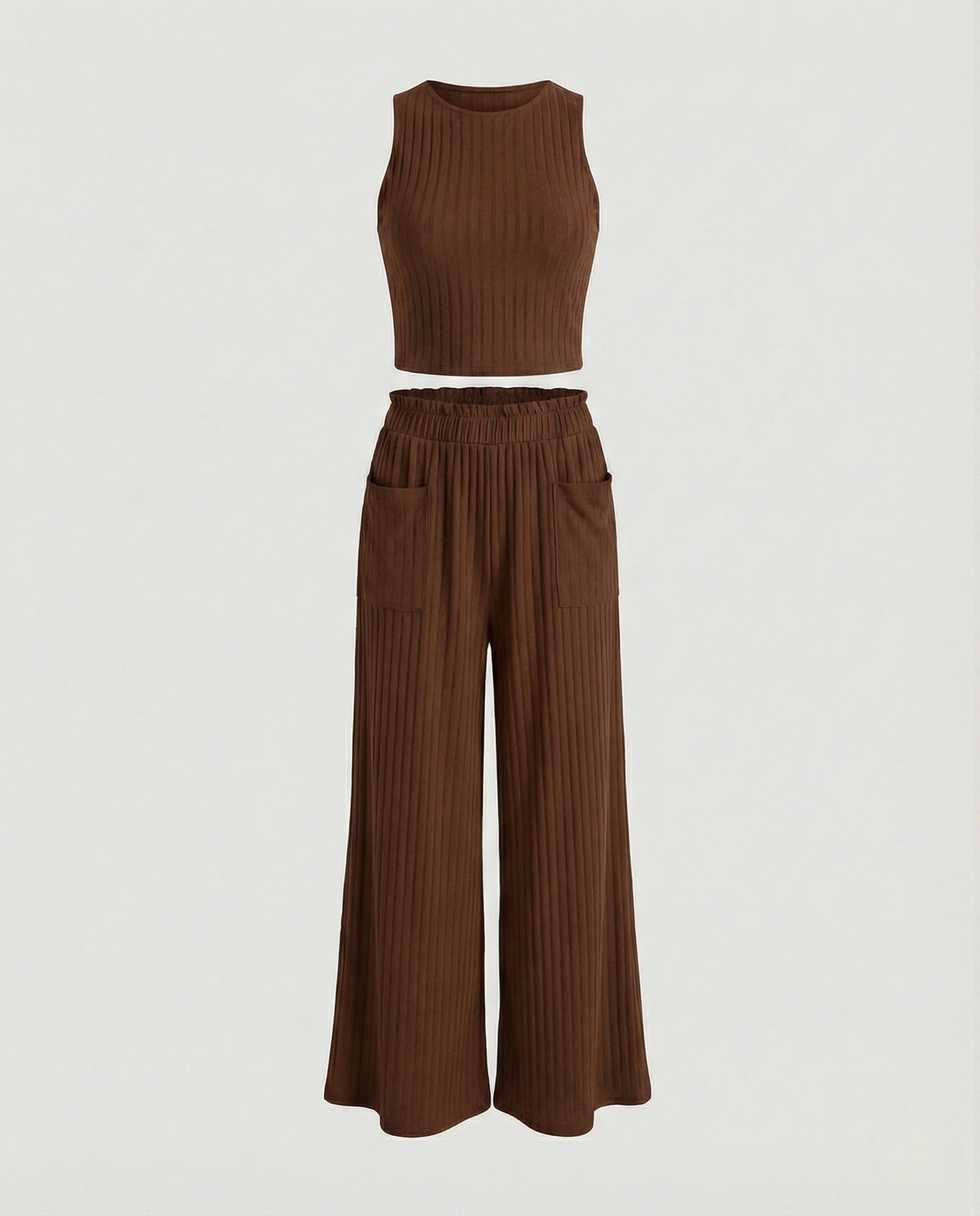 Damen Zweiteiler Set Strick mit Hose - Image 9