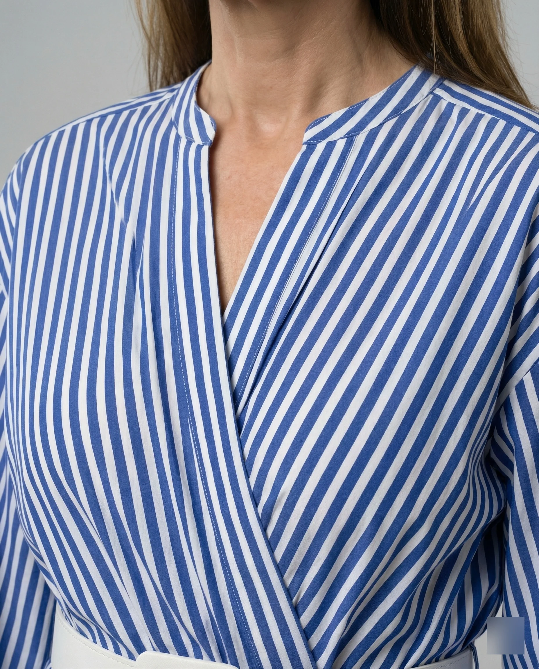 Damen Midikleid Hemdblusenkleid gestreift - Image 5