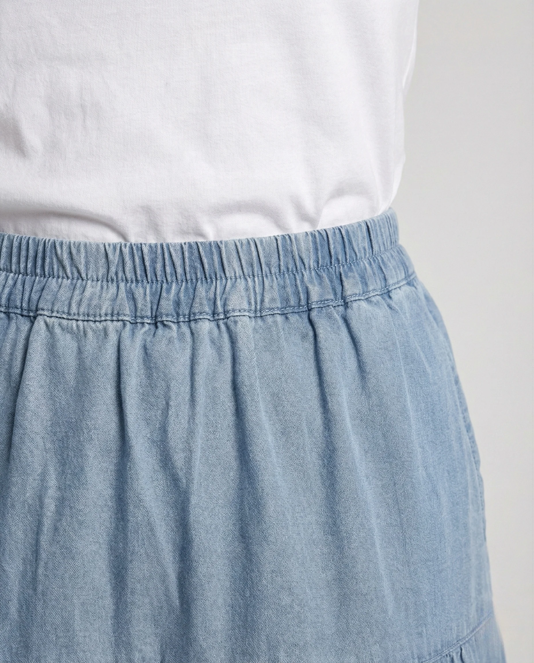 Maxi Jeansrock Gestuft Damen Elastikbund - Image 4