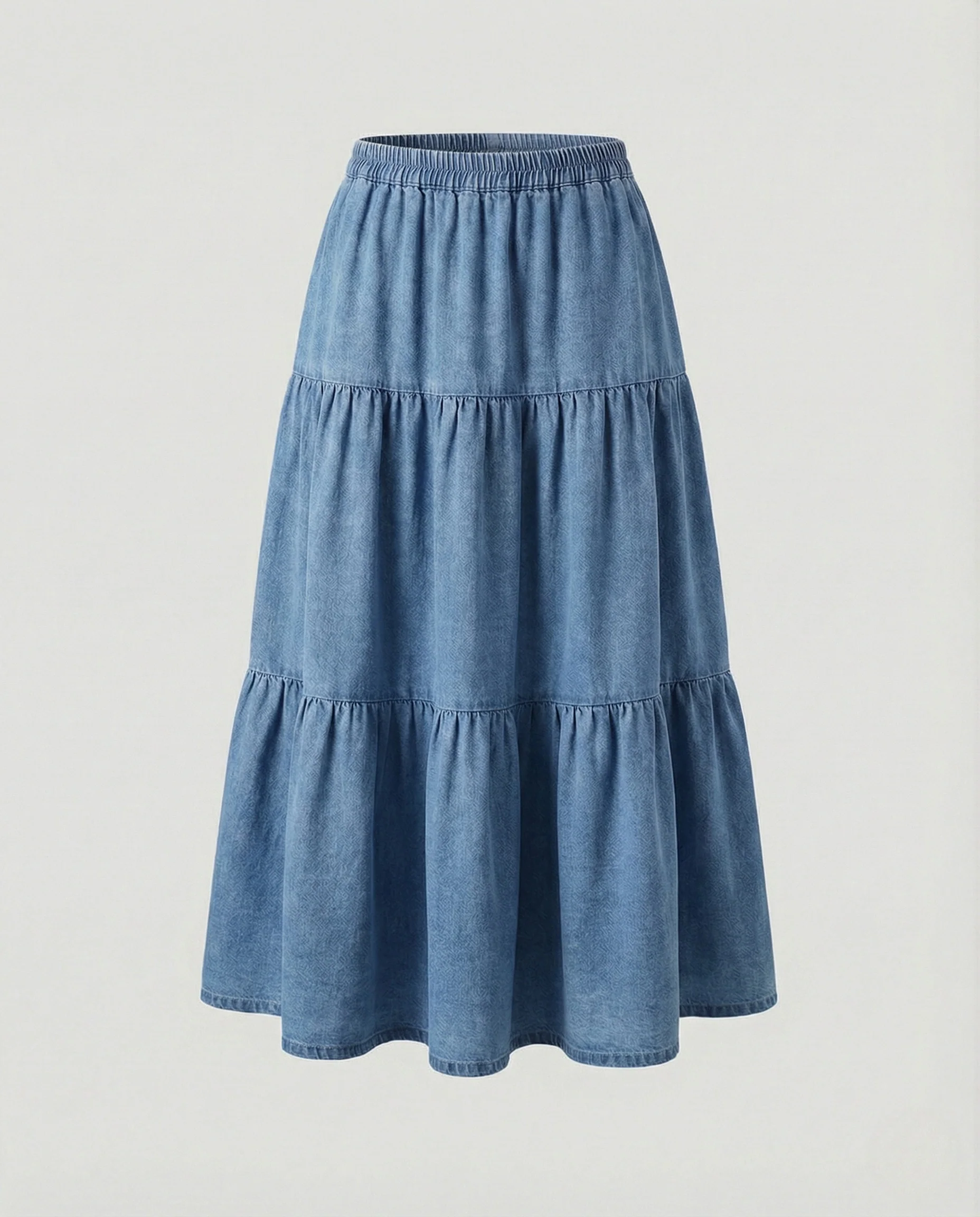 Maxi Jeansrock Gestuft Damen Elastikbund - Image 6