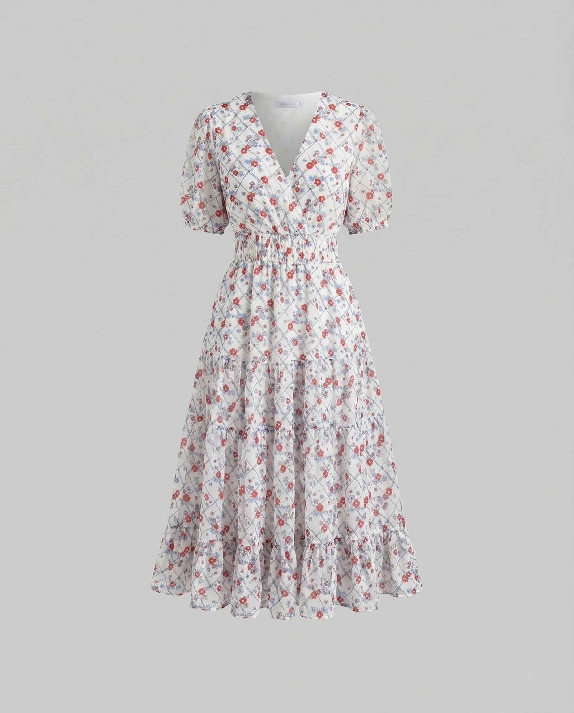 Damen Midikleid Puffärmel Elastische Taille - Image 4