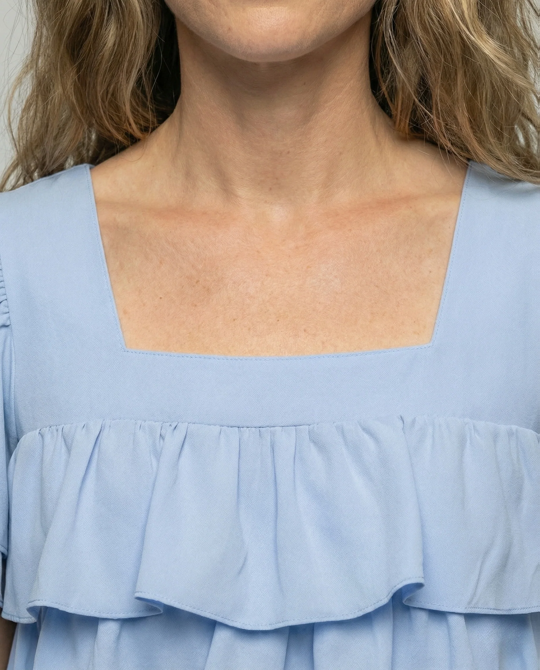 Damen Bauchfreies Volant Top mit Quadratischem Ausschnitt - Image 3