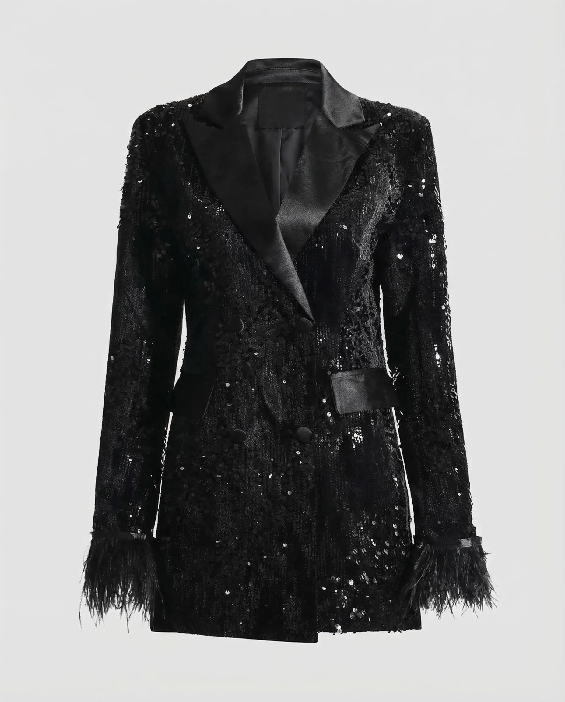 Damen Pailletten Blazer Doppelreiher - Image 5