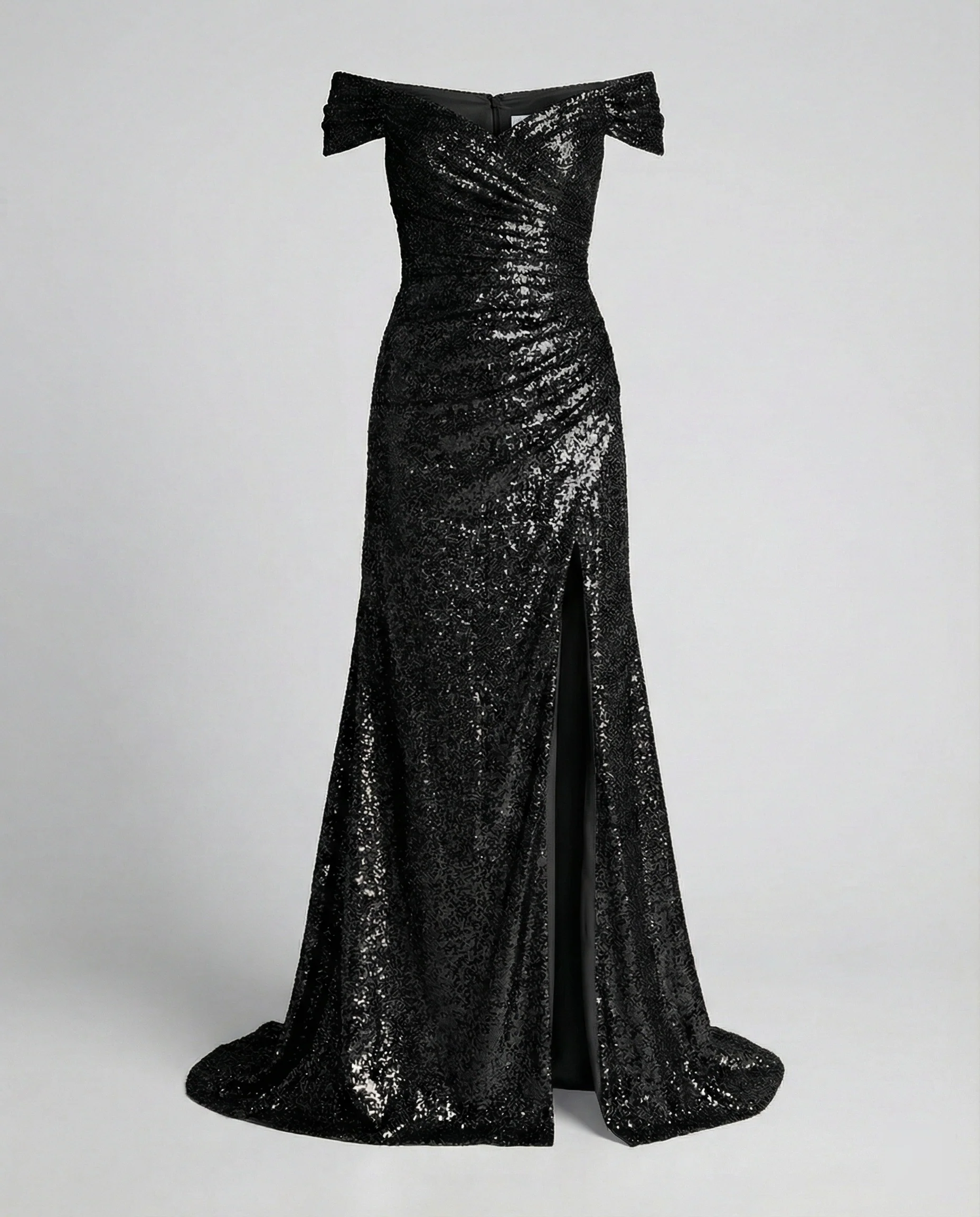 Off Shoulder Pailletten Abendkleid Damen - Image 3