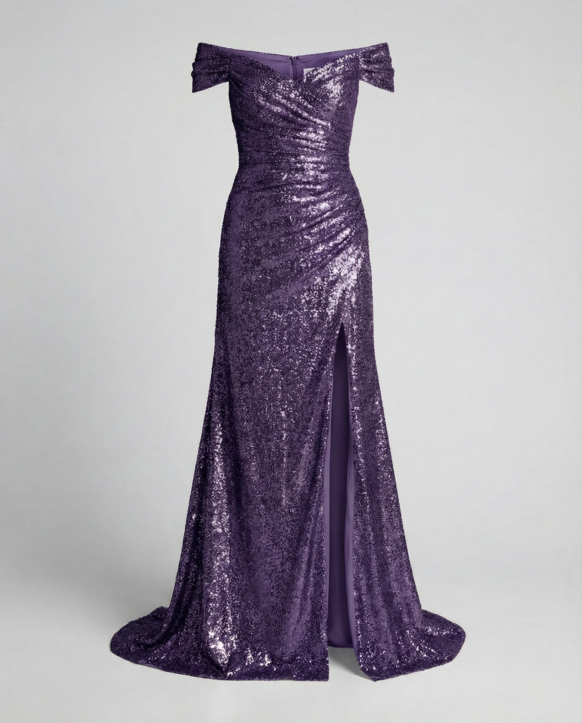 Off Shoulder Pailletten Abendkleid Damen - Image 7