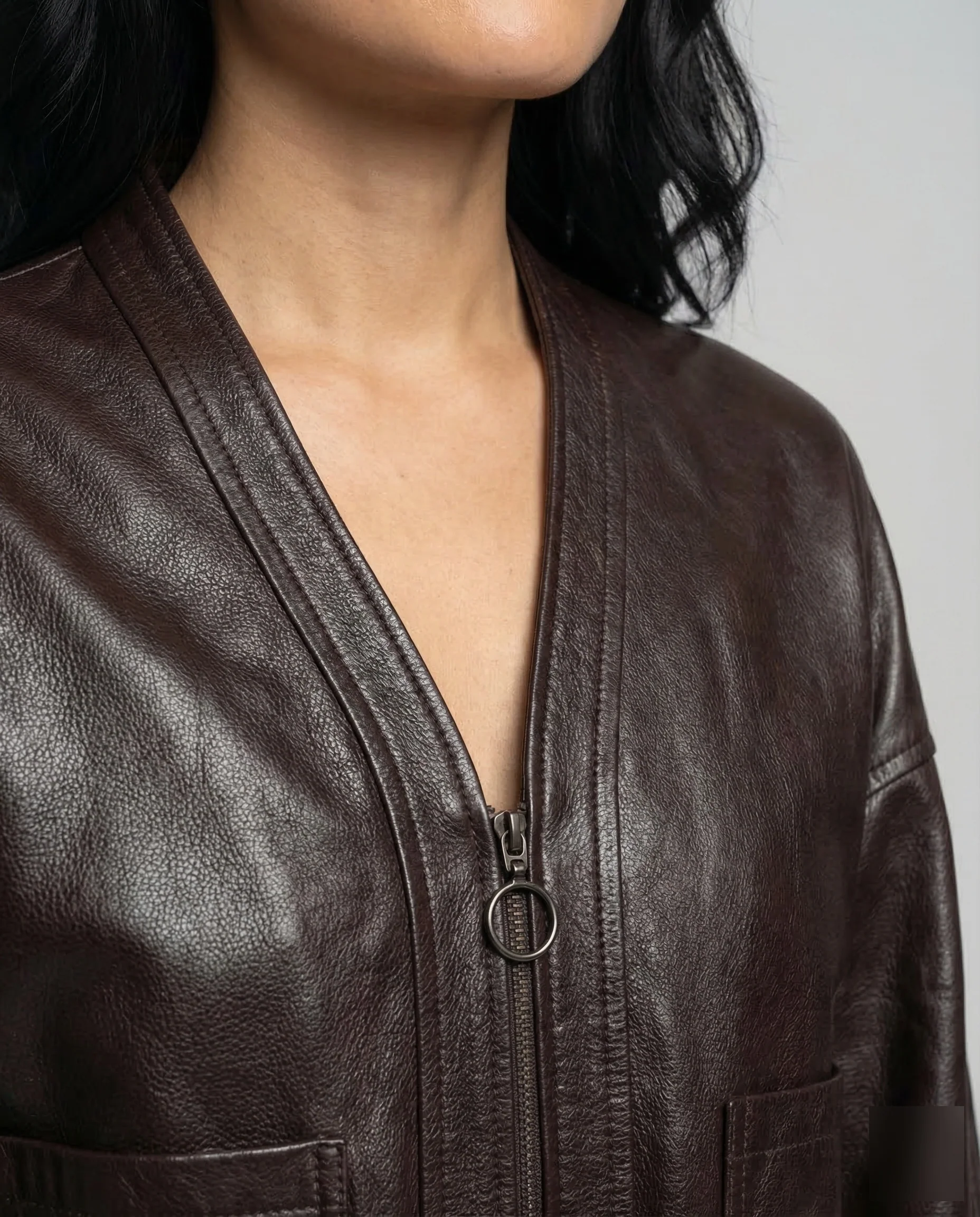 Damen Kunstleder Blouson Glänzend - Image 3