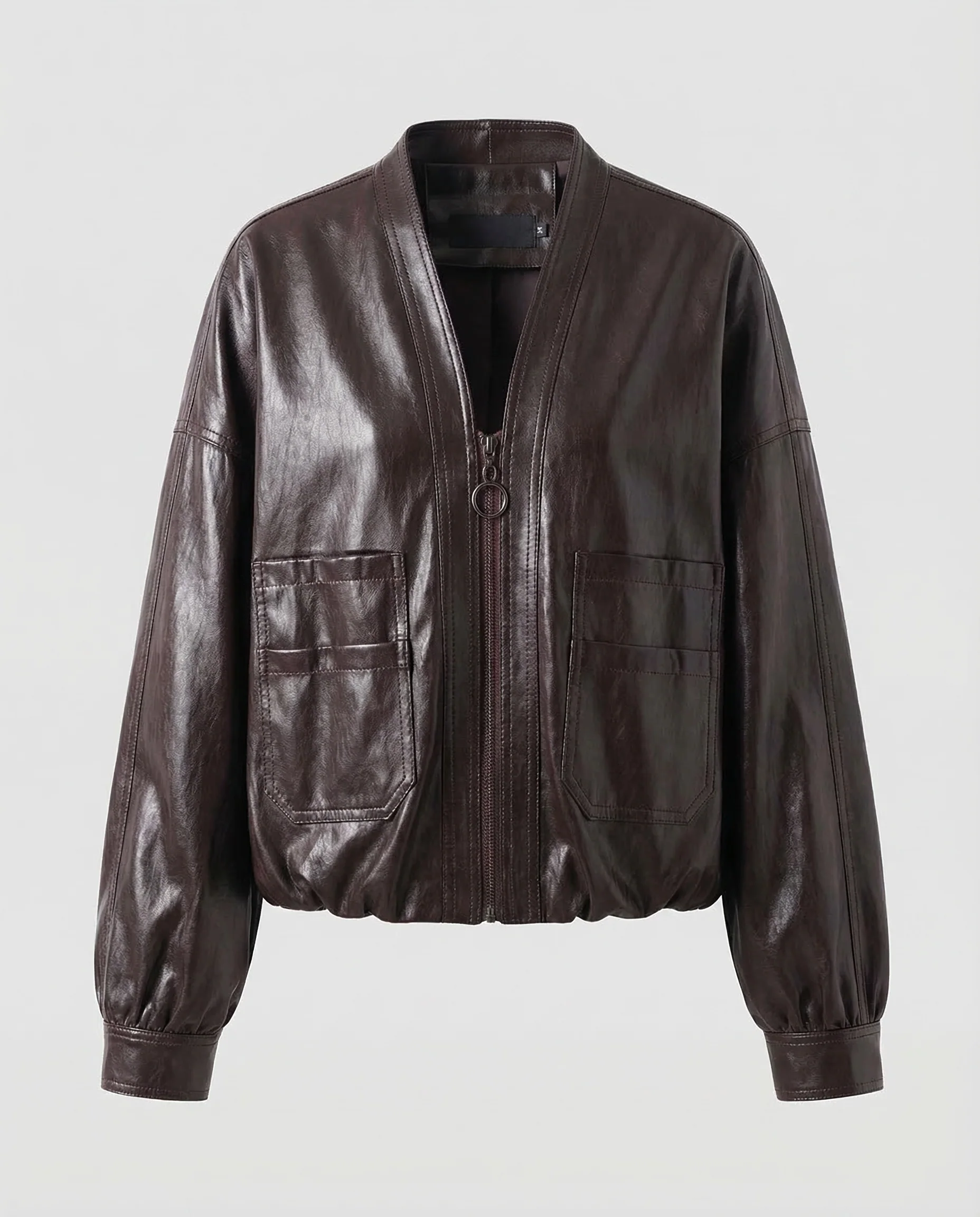 Damen Kunstleder Blouson Glänzend - Image 5