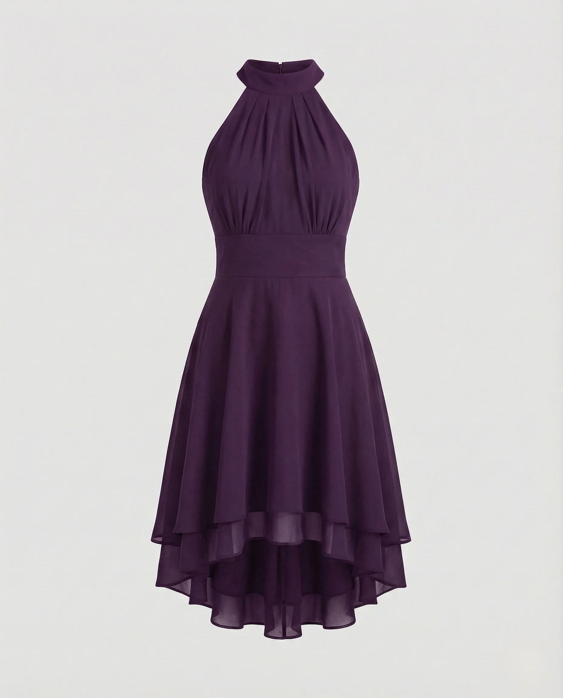 Damen Chiffon Kleid Halter Volants - Image 10