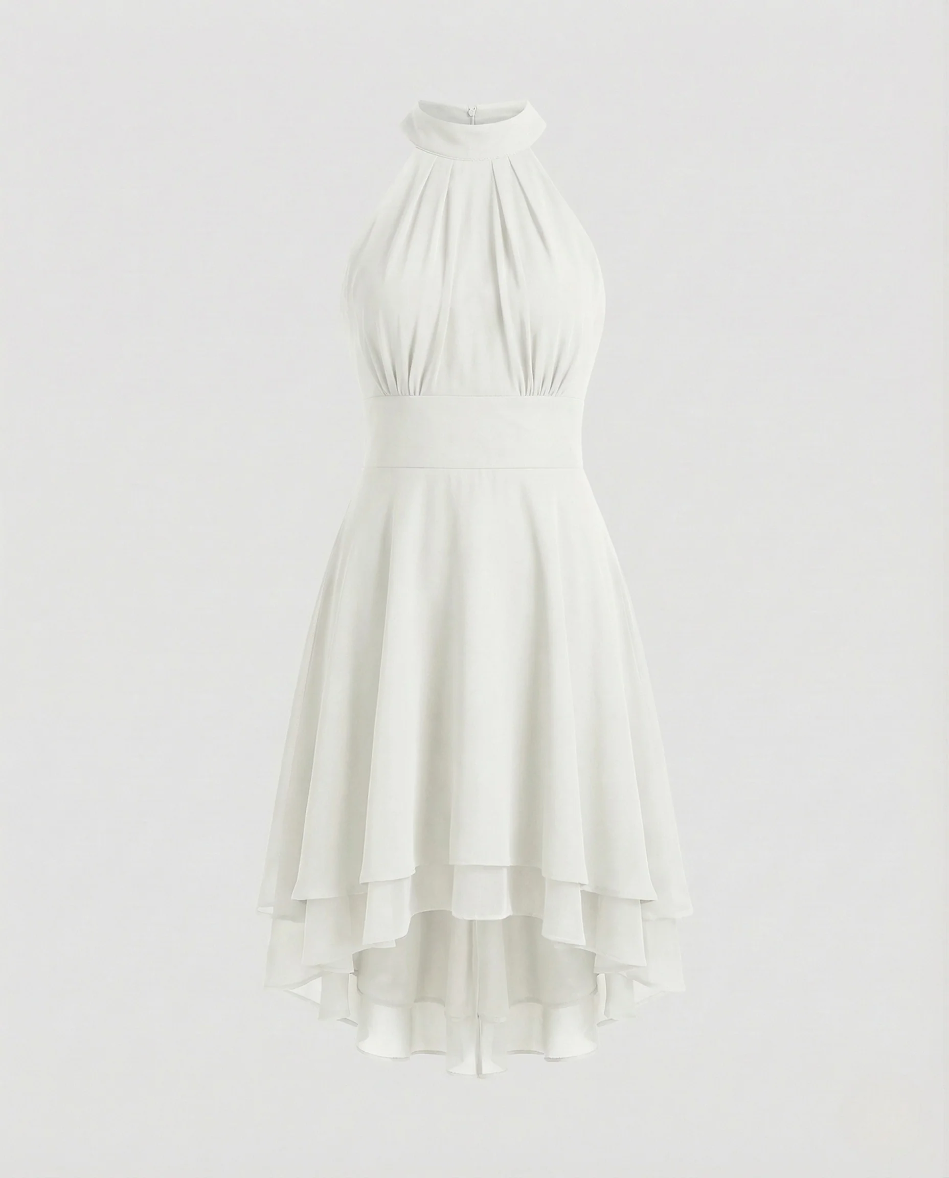 Damen Chiffon Kleid Halter Volants - Image 11