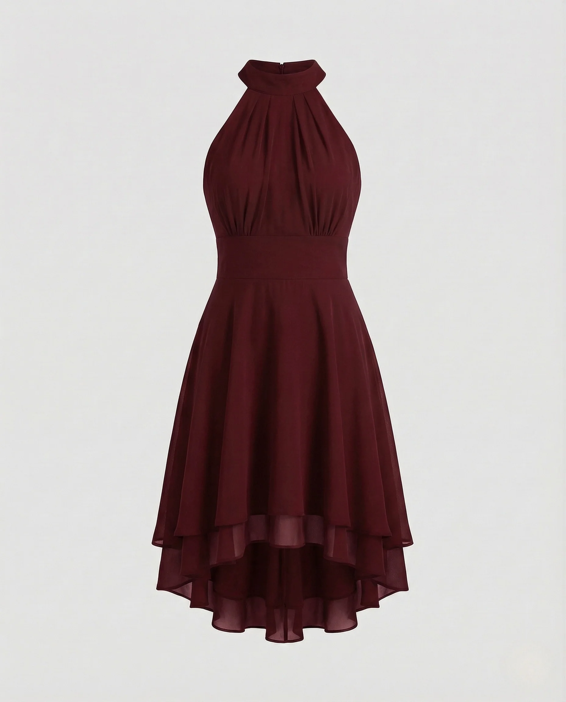 Damen Chiffon Kleid Halter Volants - Image 5