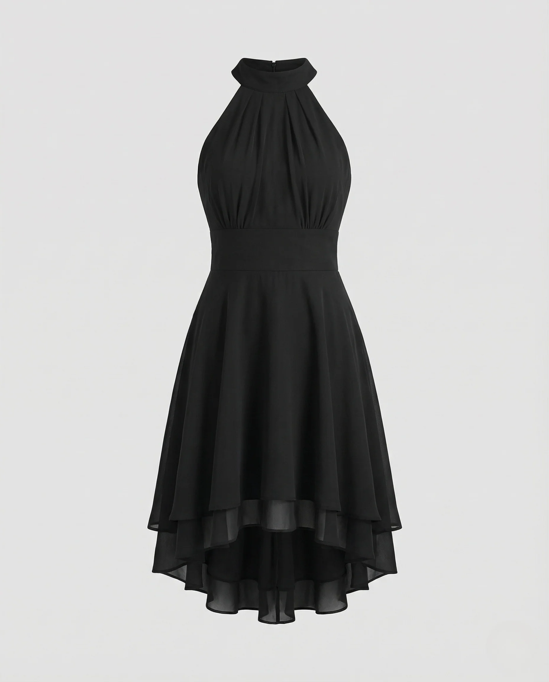 Damen Chiffon Kleid Halter Volants - Image 6