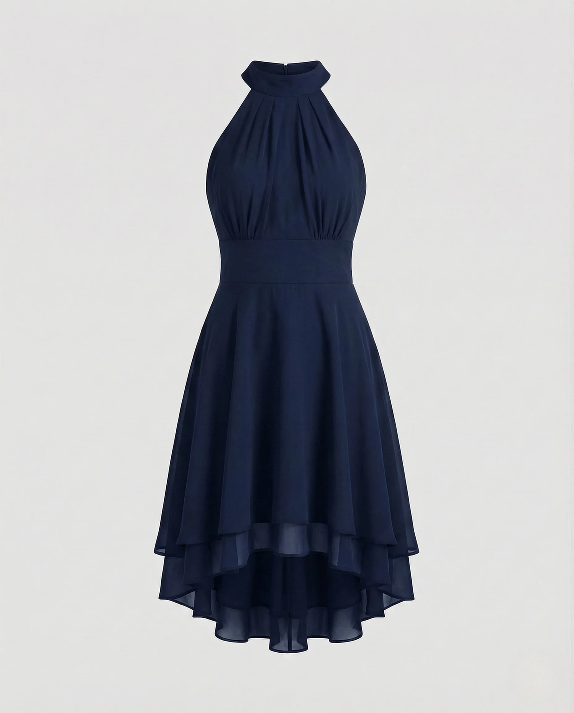 Damen Chiffon Kleid Halter Volants - Image 8