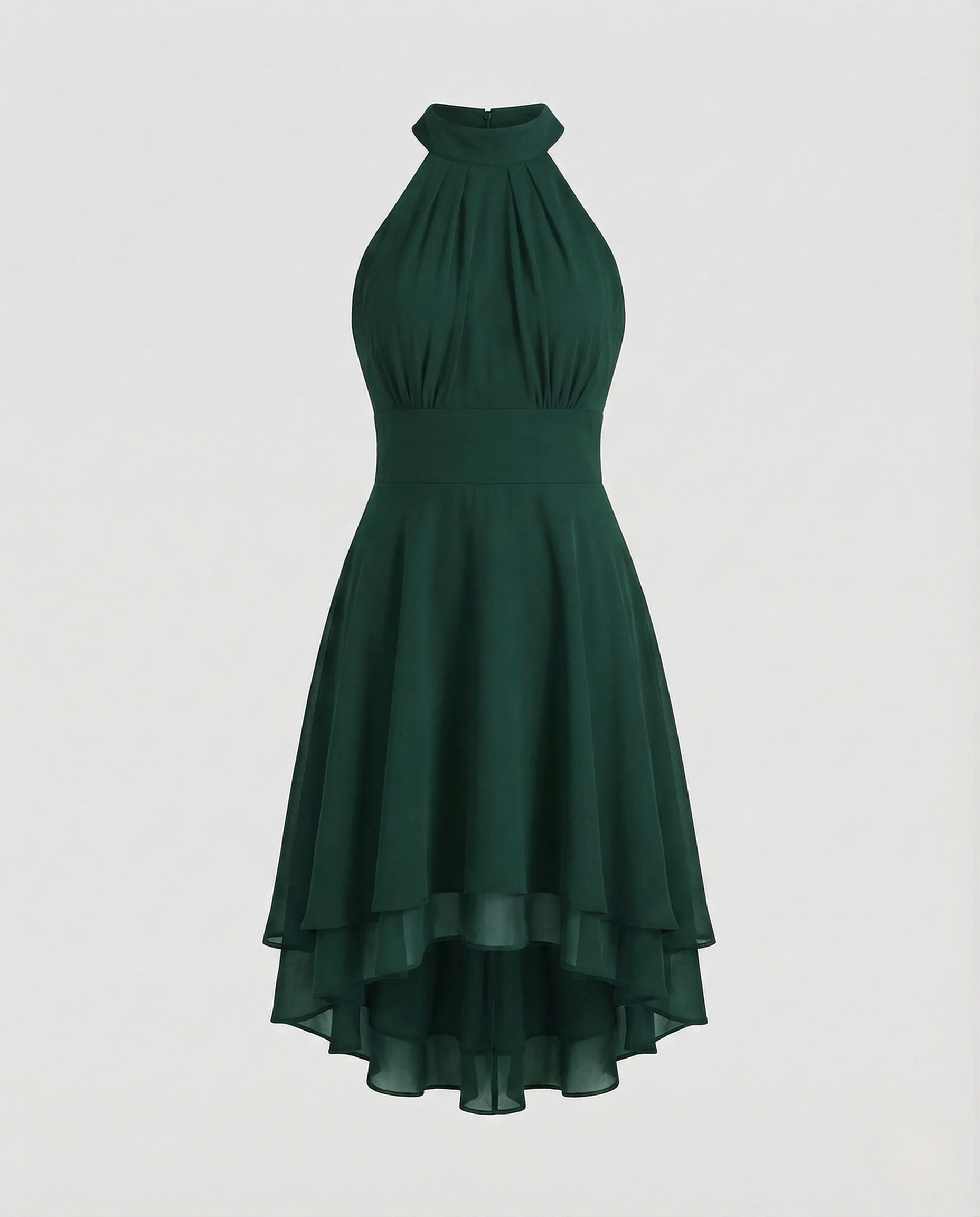 Damen Chiffon Kleid Halter Volants - Image 9