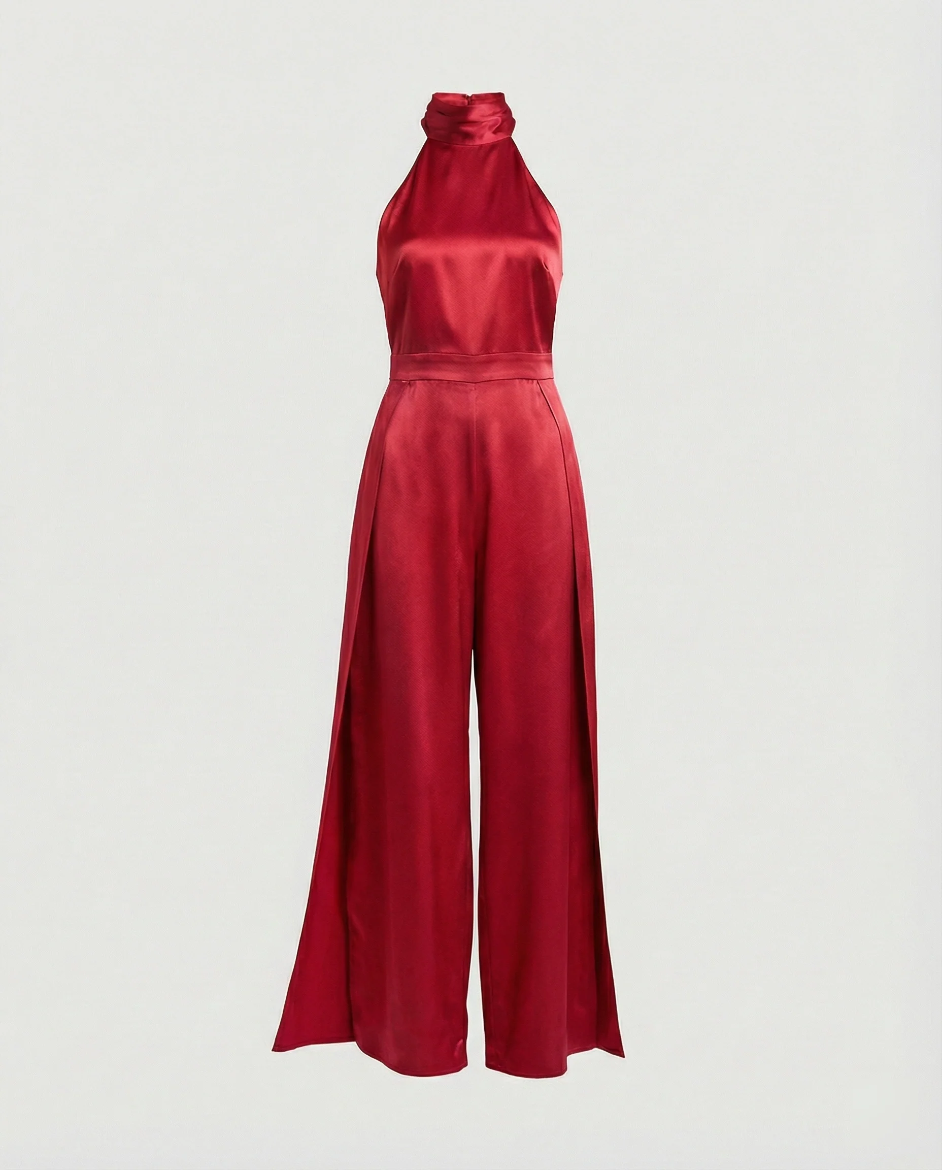 Damen Jumpsuit Satin Halterkragen - Image 2