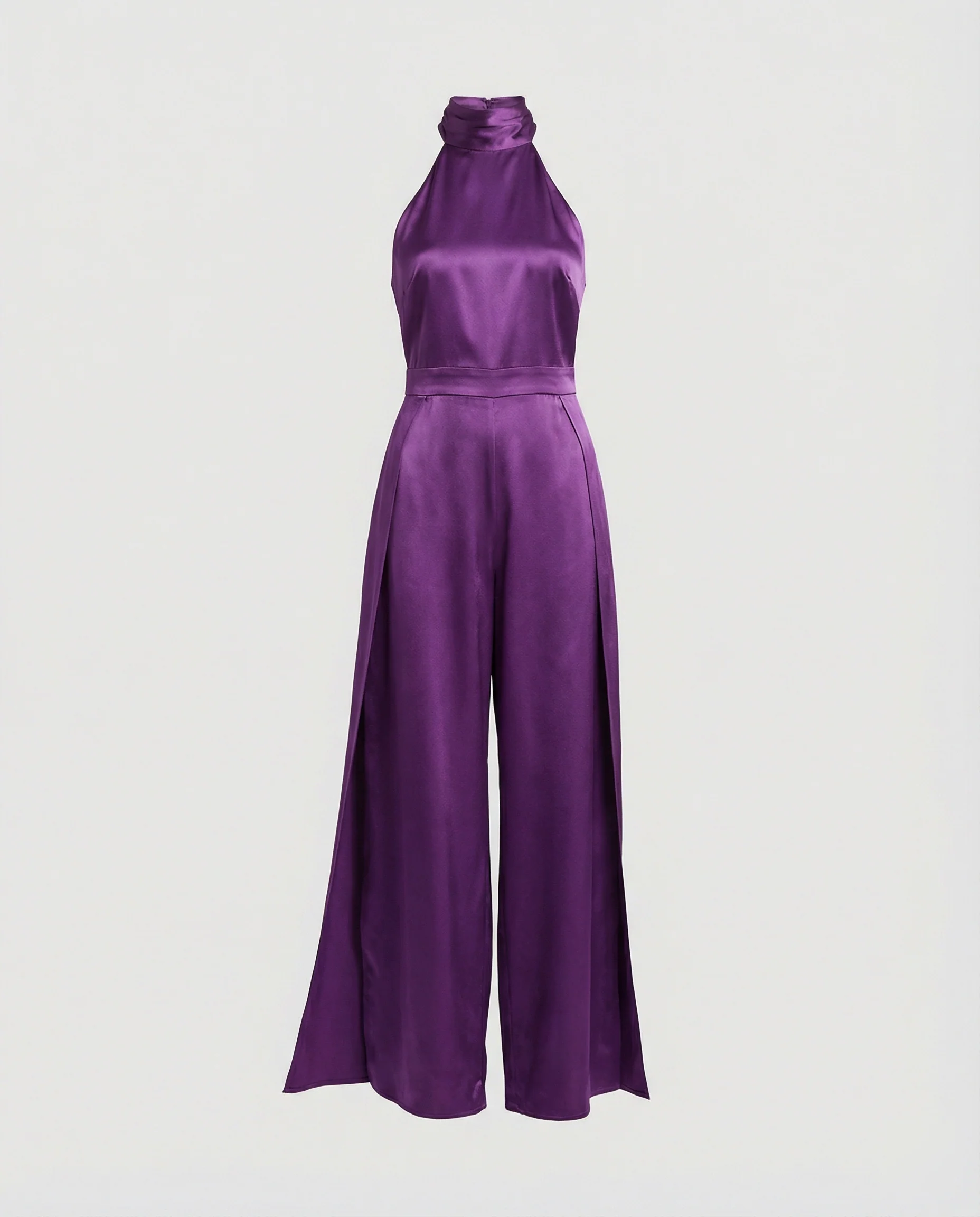 Damen Jumpsuit Satin Halterkragen - Image 5