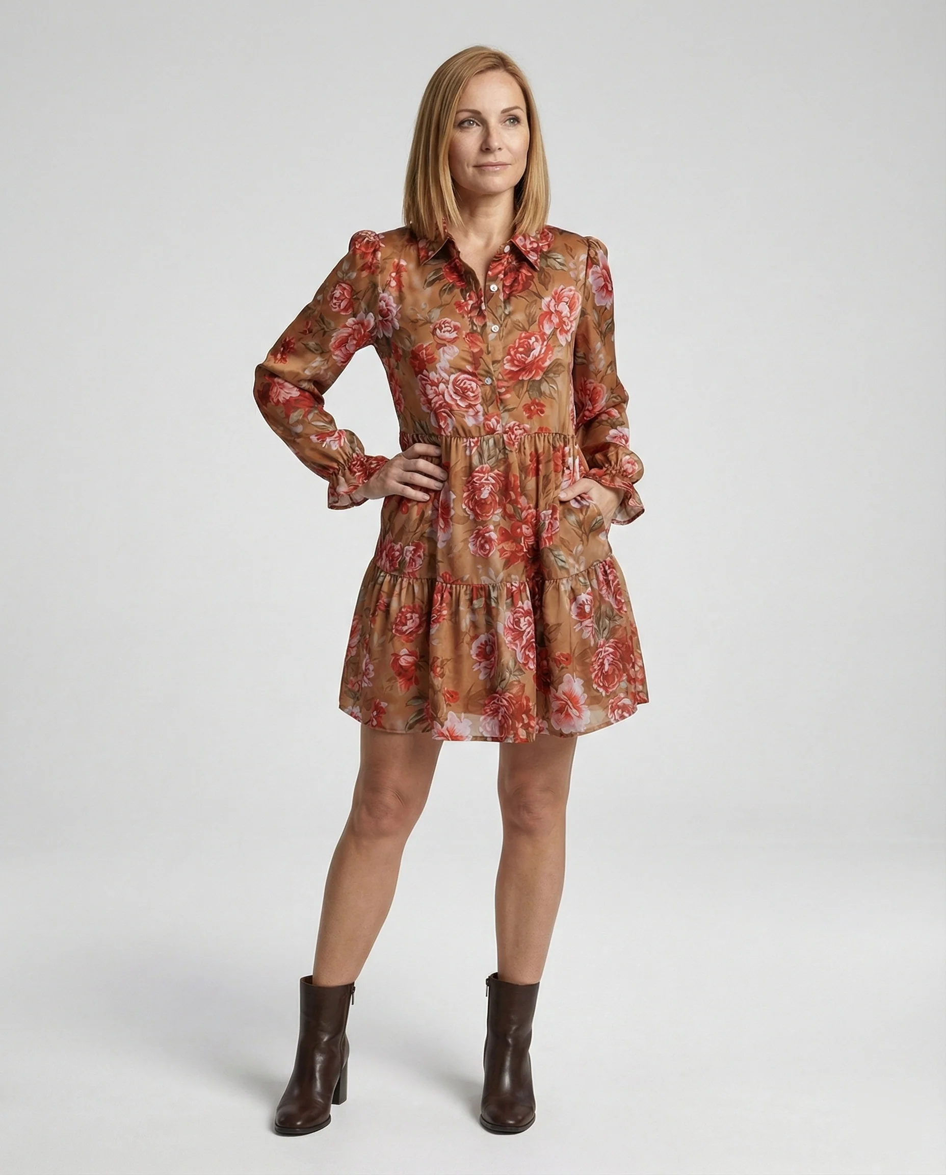 Damen Freizeitkleid Tunika Mini - Image 2