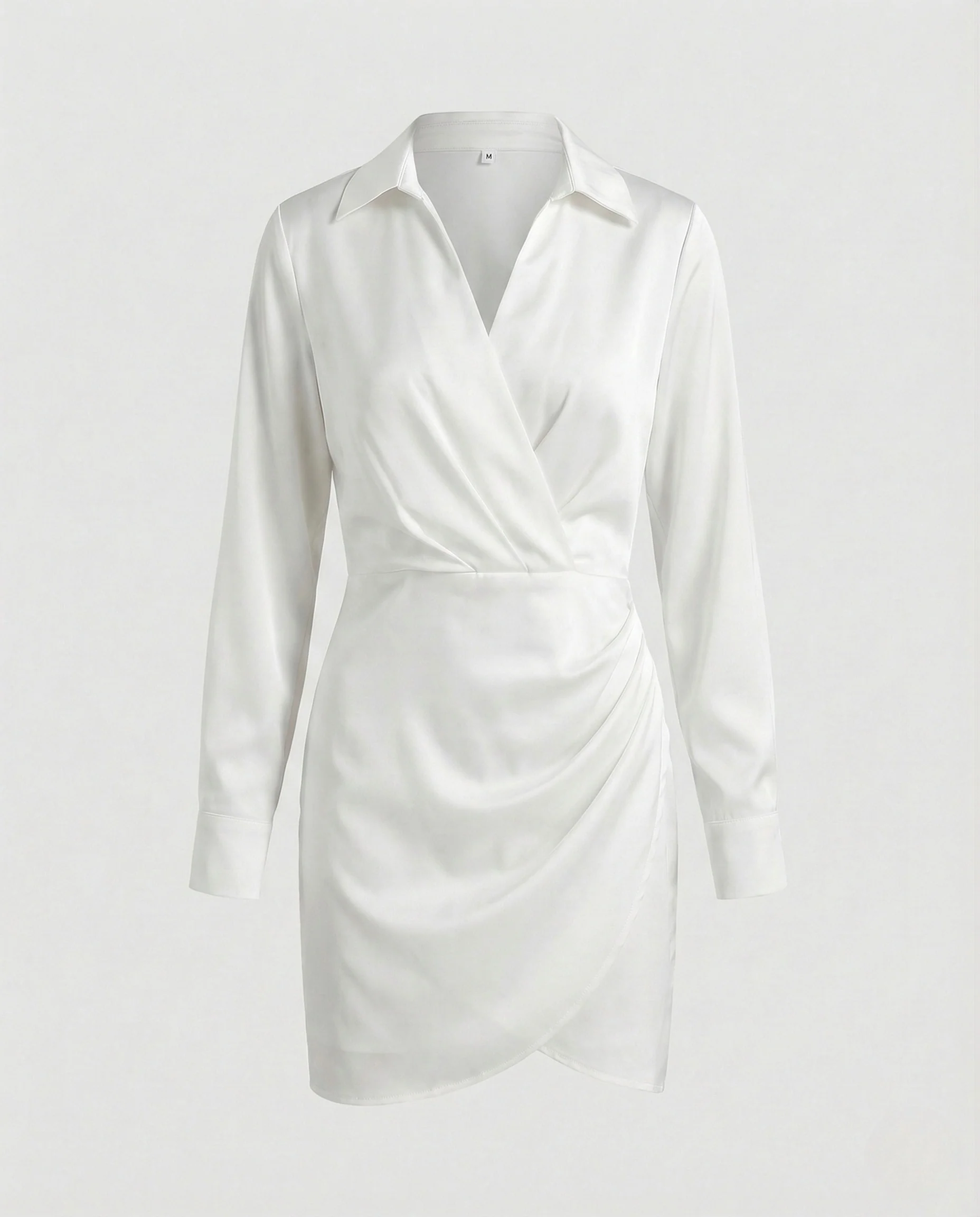 Damen Hemd Wickel Minikleid mit Tulpenrock - Image 10