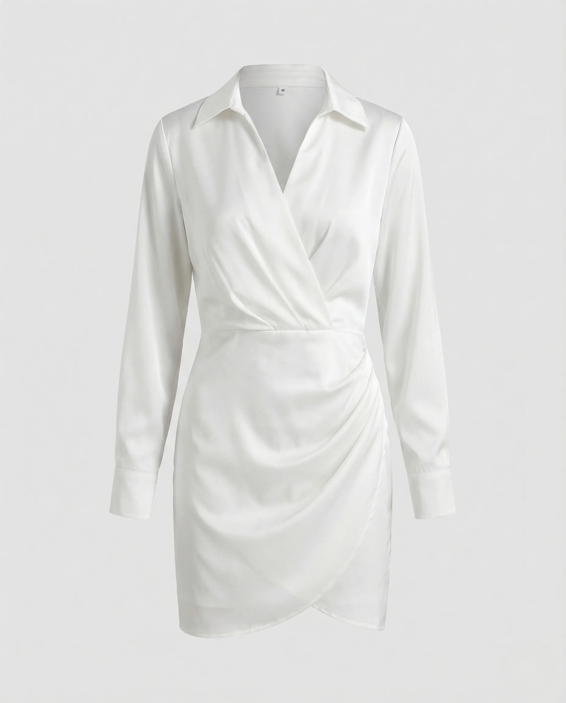 Damen Hemd Wickel Minikleid mit Tulpenrock - Image 5