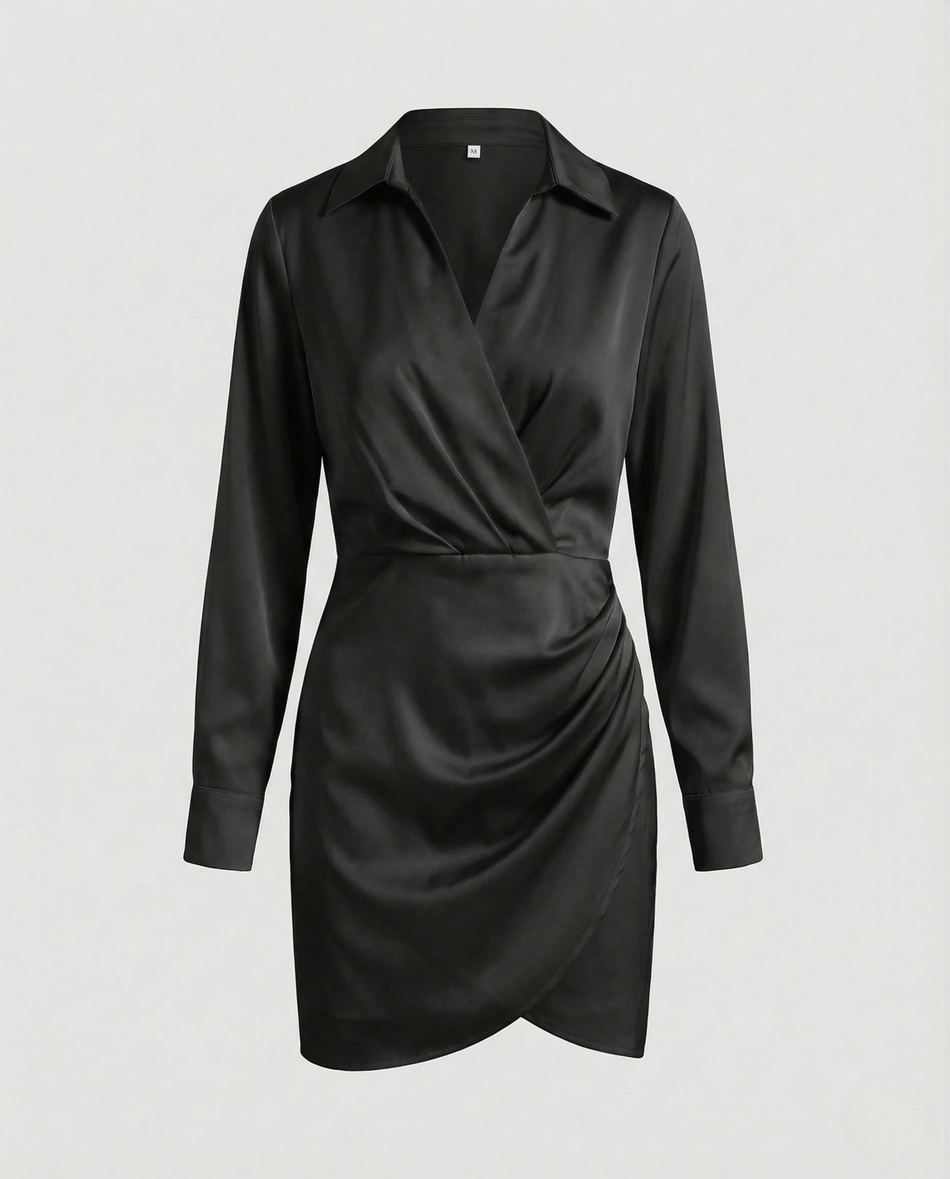 Damen Hemd Wickel Minikleid mit Tulpenrock - Image 7