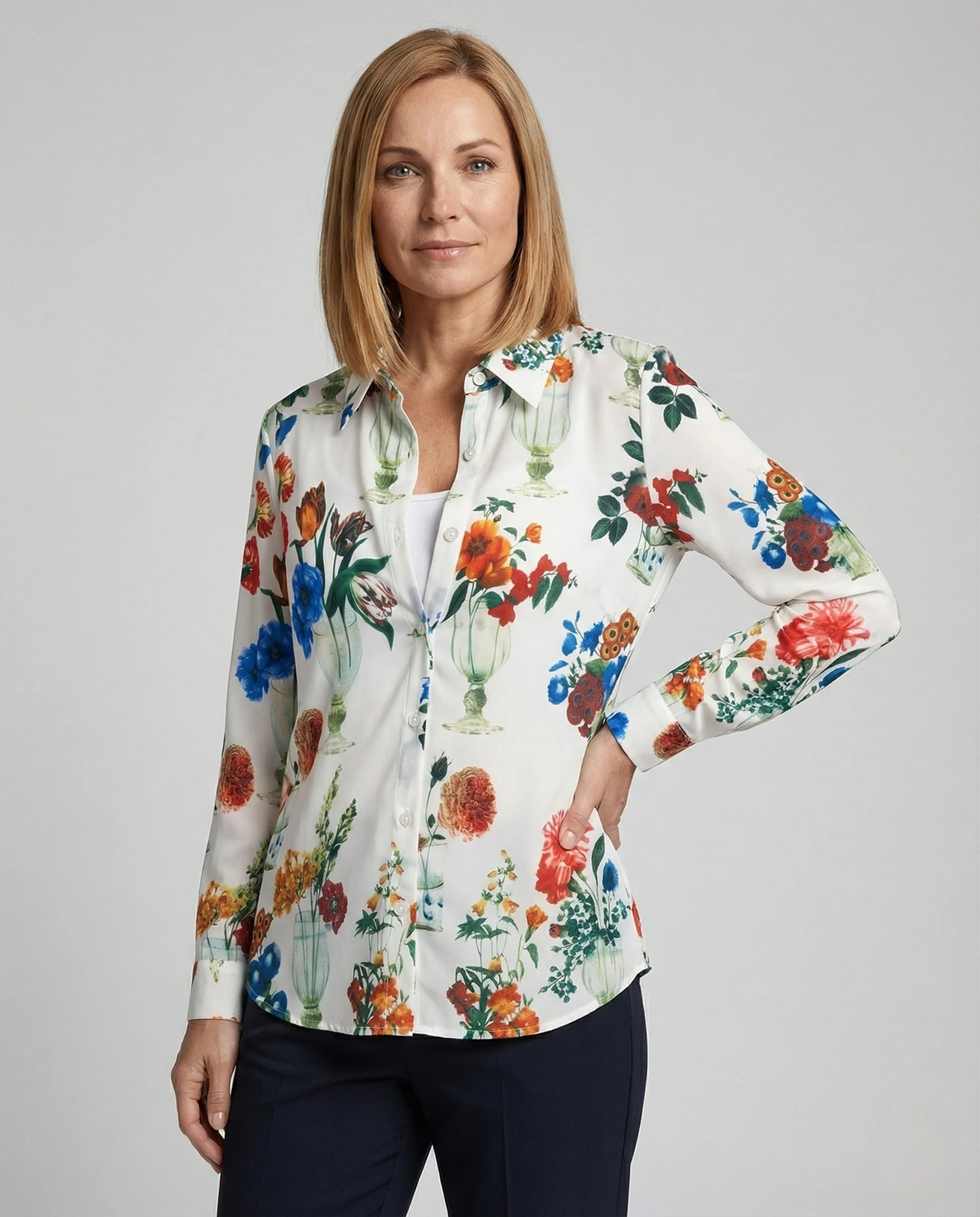 Damen Hemdbluse Floral Print - Image 2