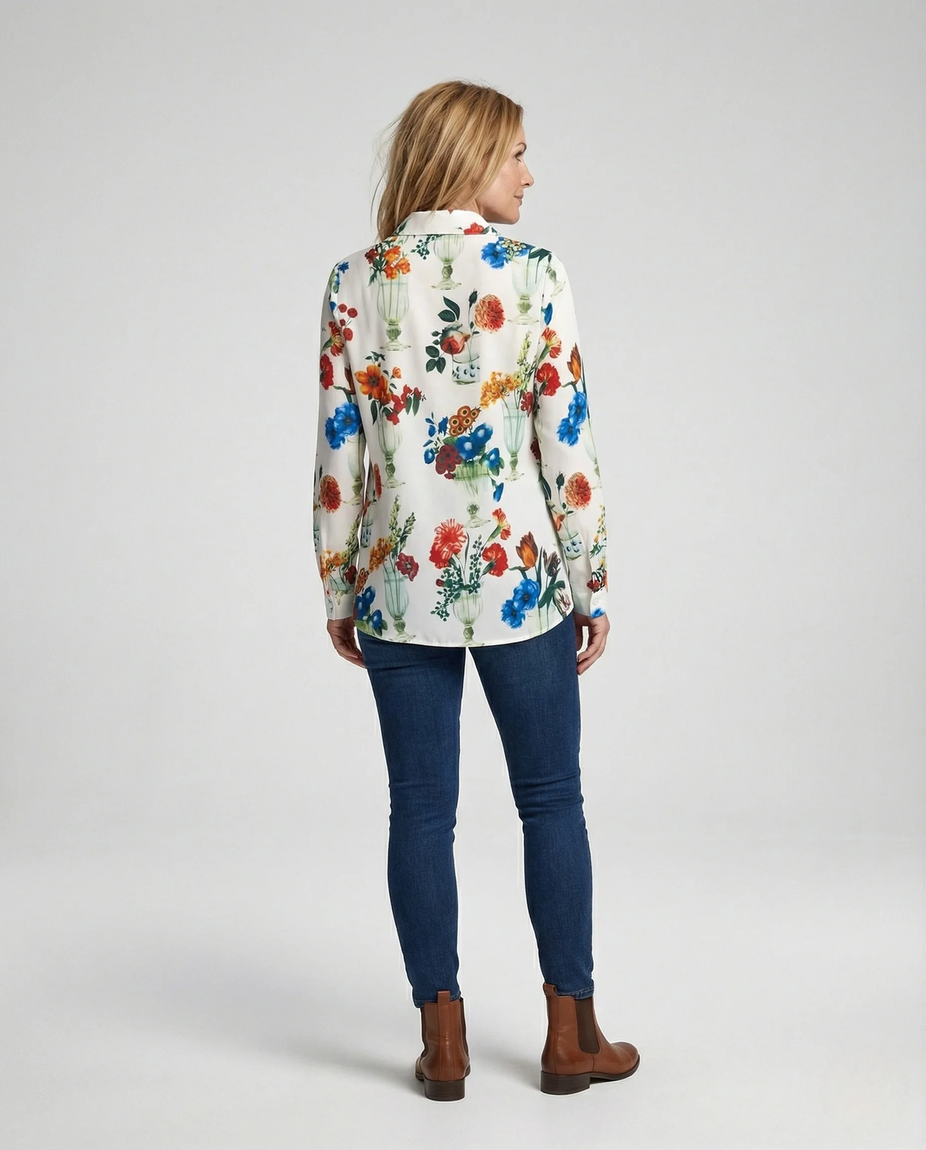Damen Hemdbluse Floral Print - Image 4