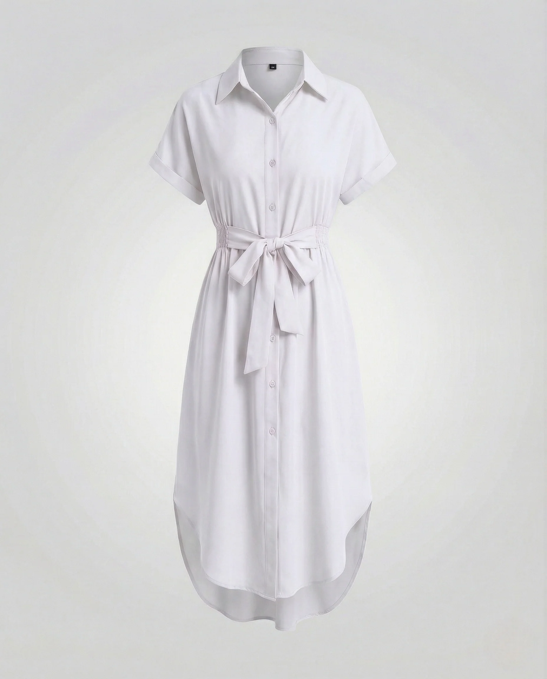 Damen Hemdblusenkleid mit gesmokter Taille - Image 5