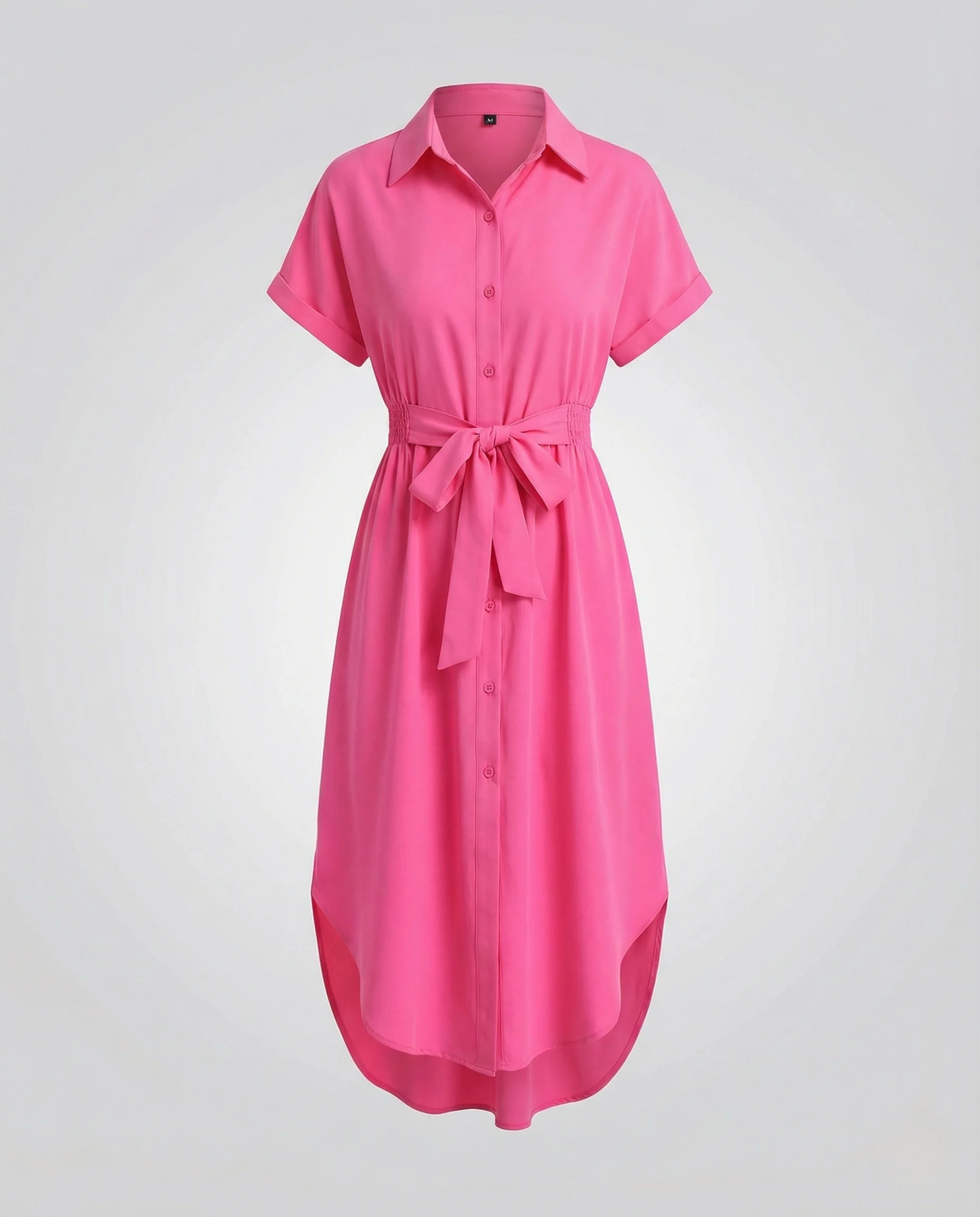 Damen Hemdblusenkleid mit gesmokter Taille - Image 6