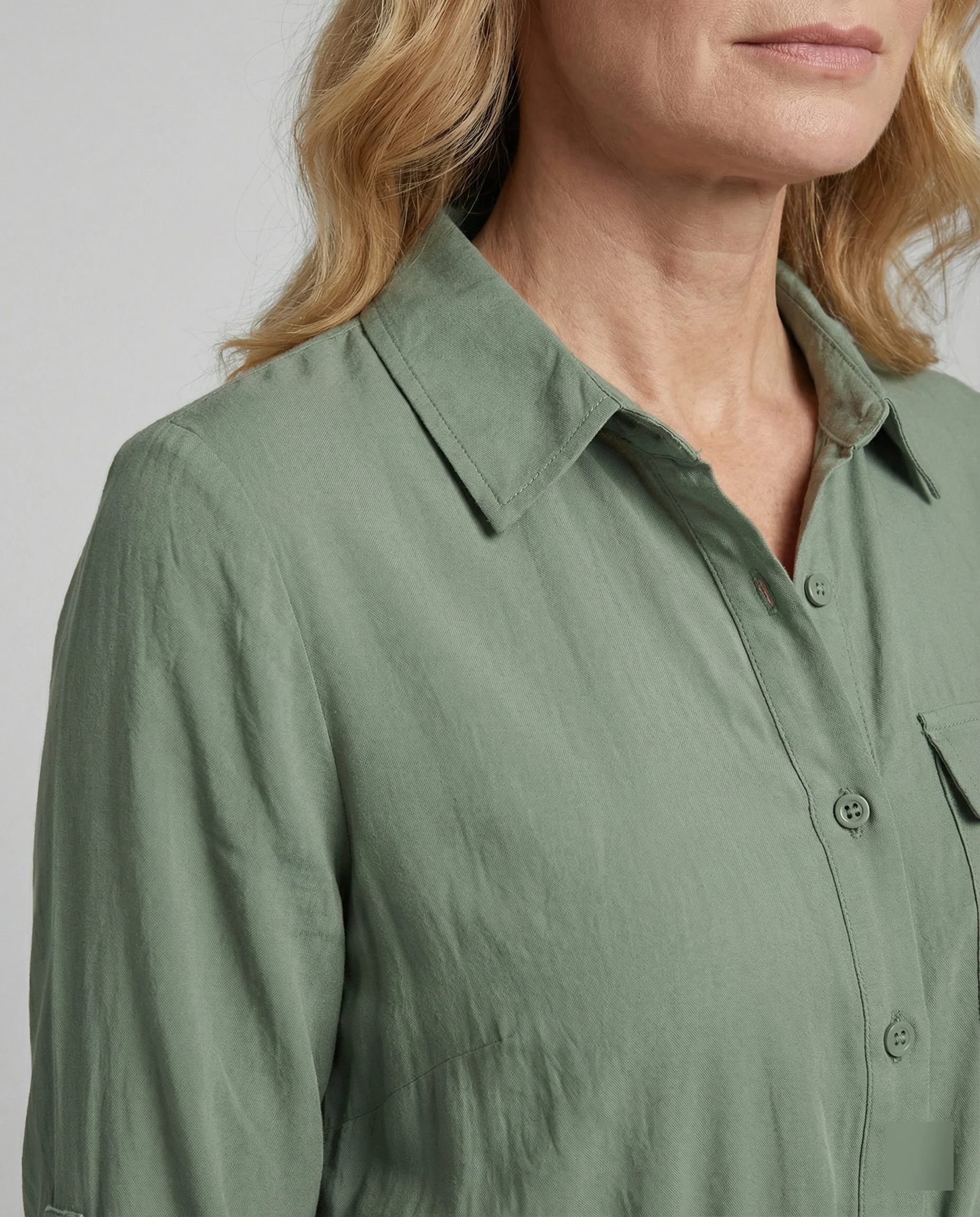 Damen Hemdblusenkleid mit Kordelzug - Image 2