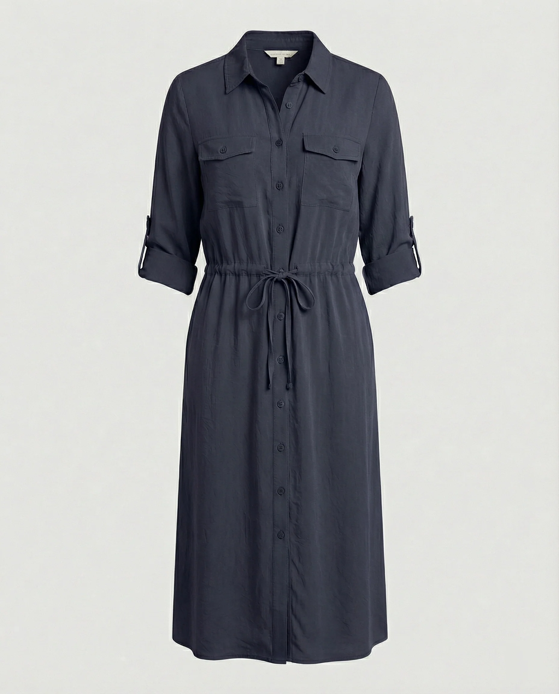 Damen Hemdblusenkleid mit Kordelzug - Image 5