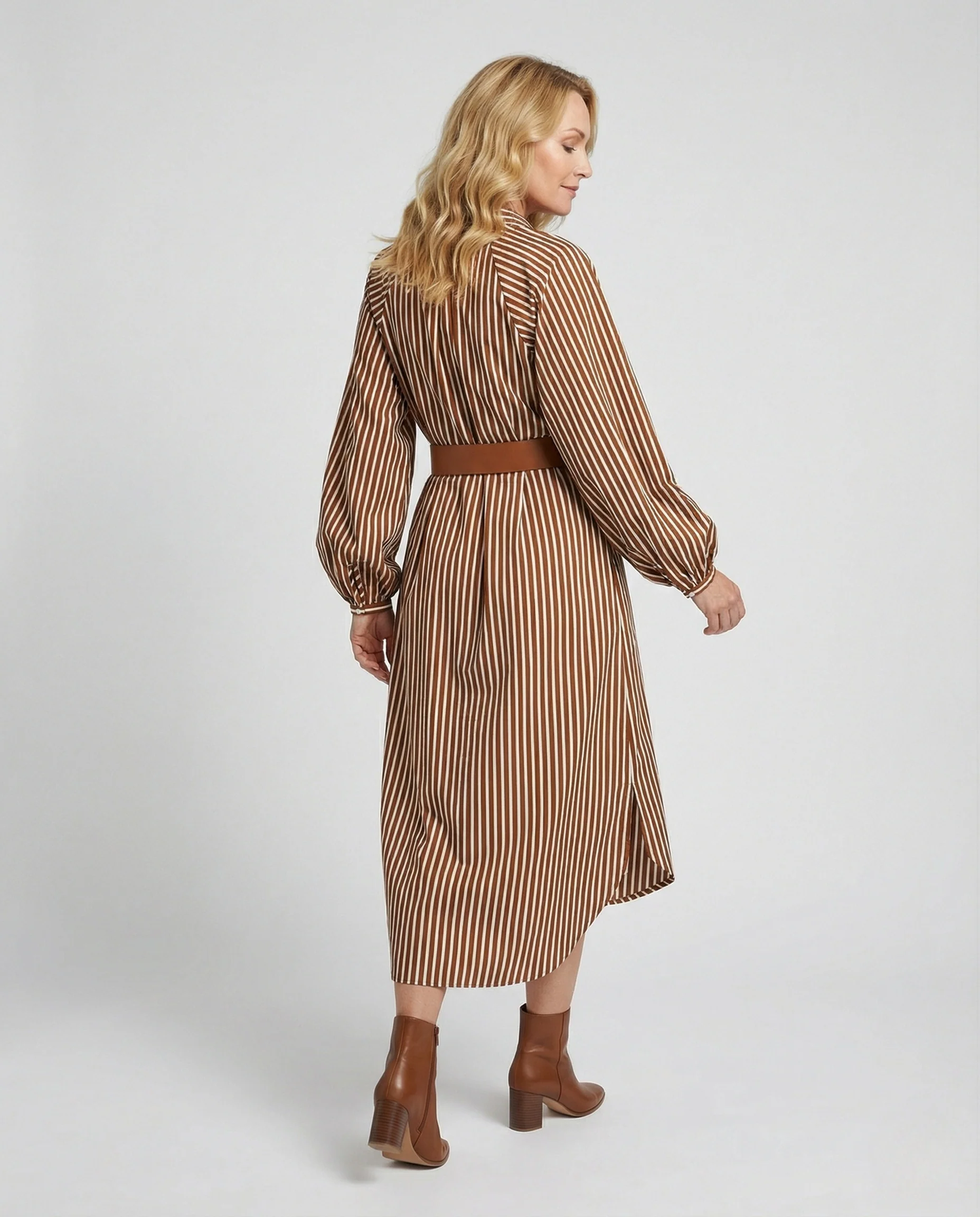 Damen Hemdblusenkleid Ballonärmel - Image 4